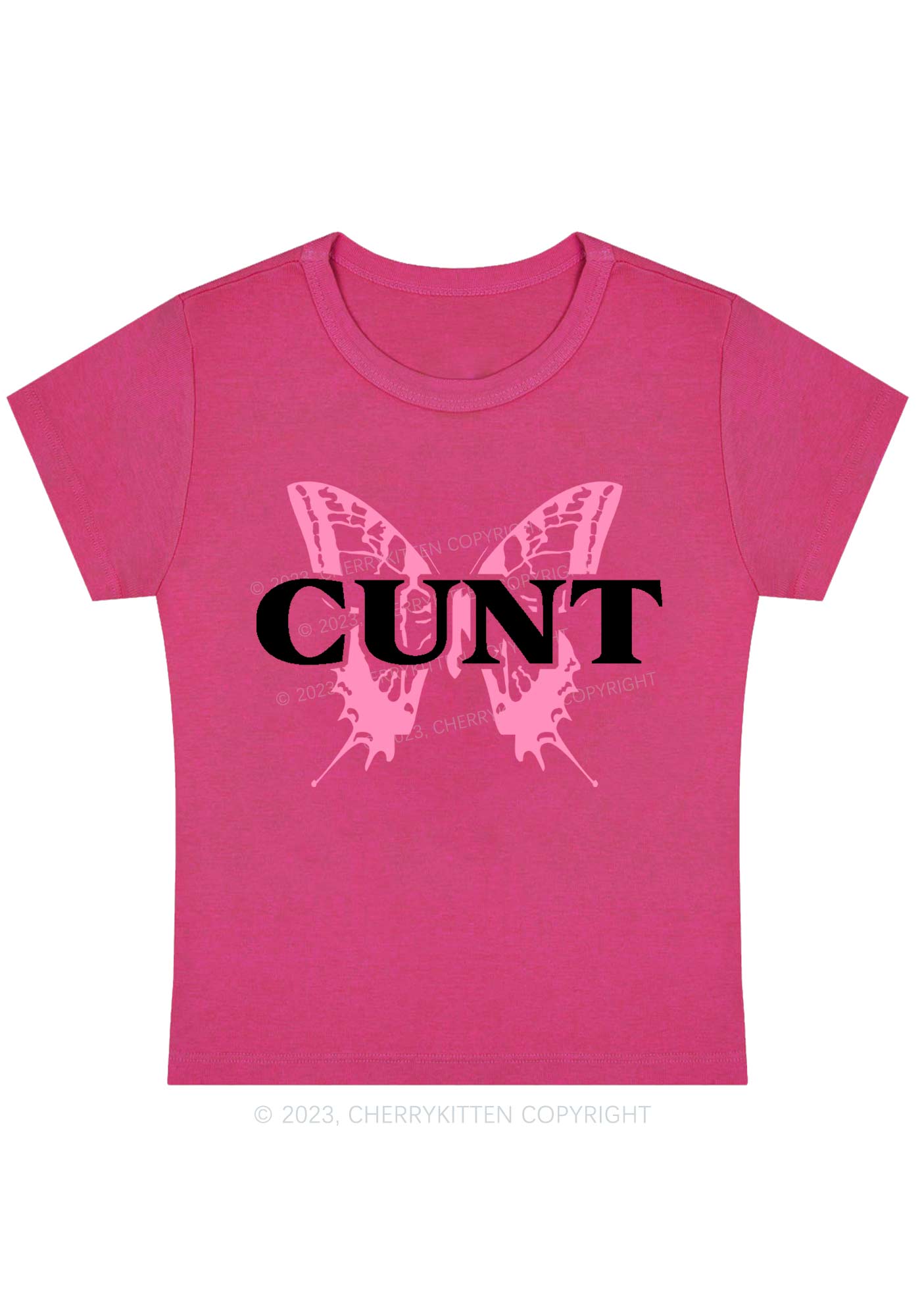 Cunt Butterfly Y2K Baby Tee Cherrykitten