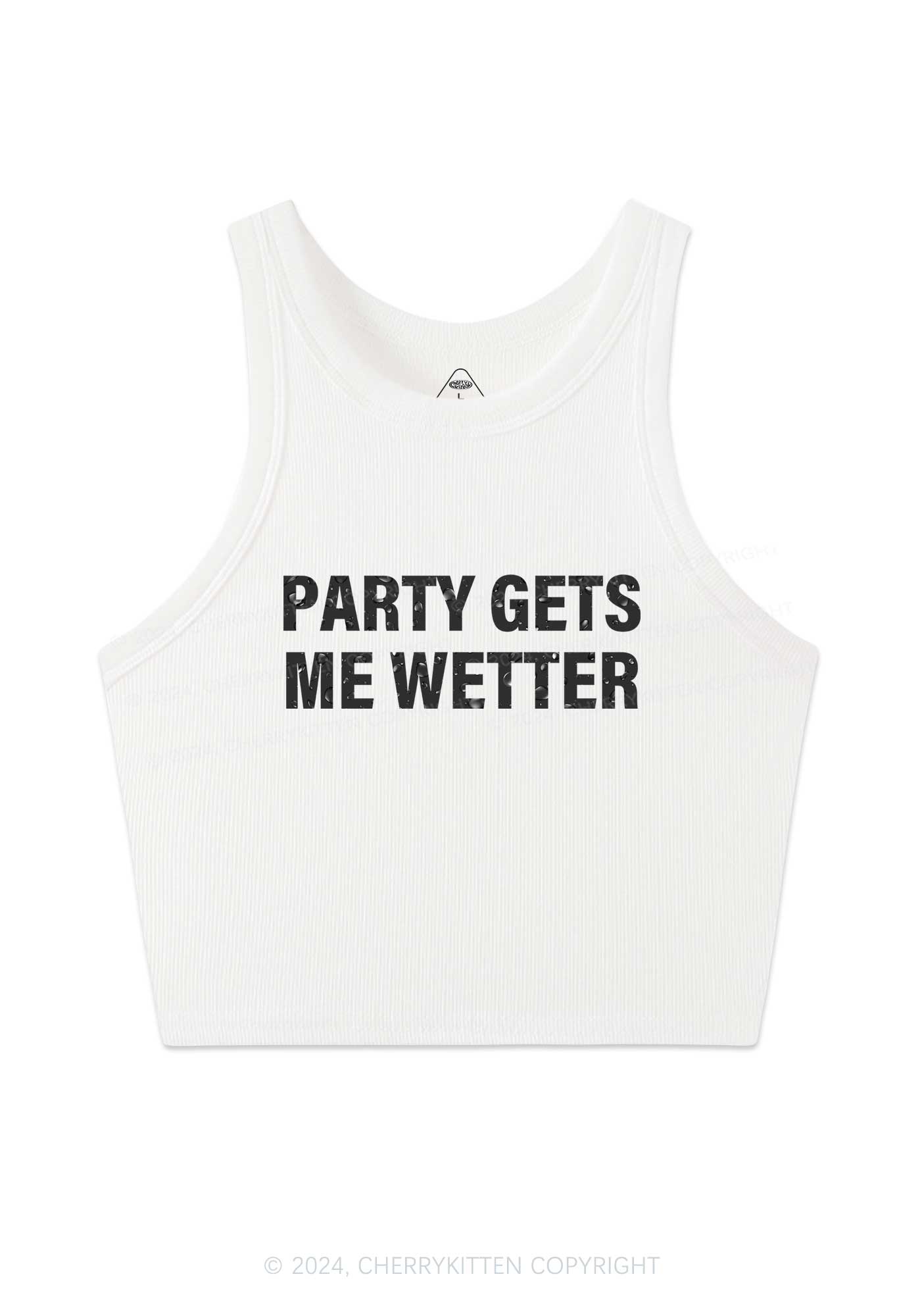 Party Gets Me Wetter Y2K Crop Tank Top Cherrykitten