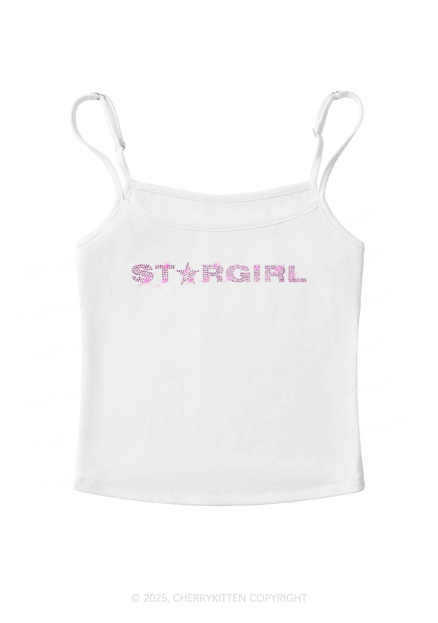 Rhinestone Red Stargirl Y2K Spaghetti Strap Cami Cherrykitten