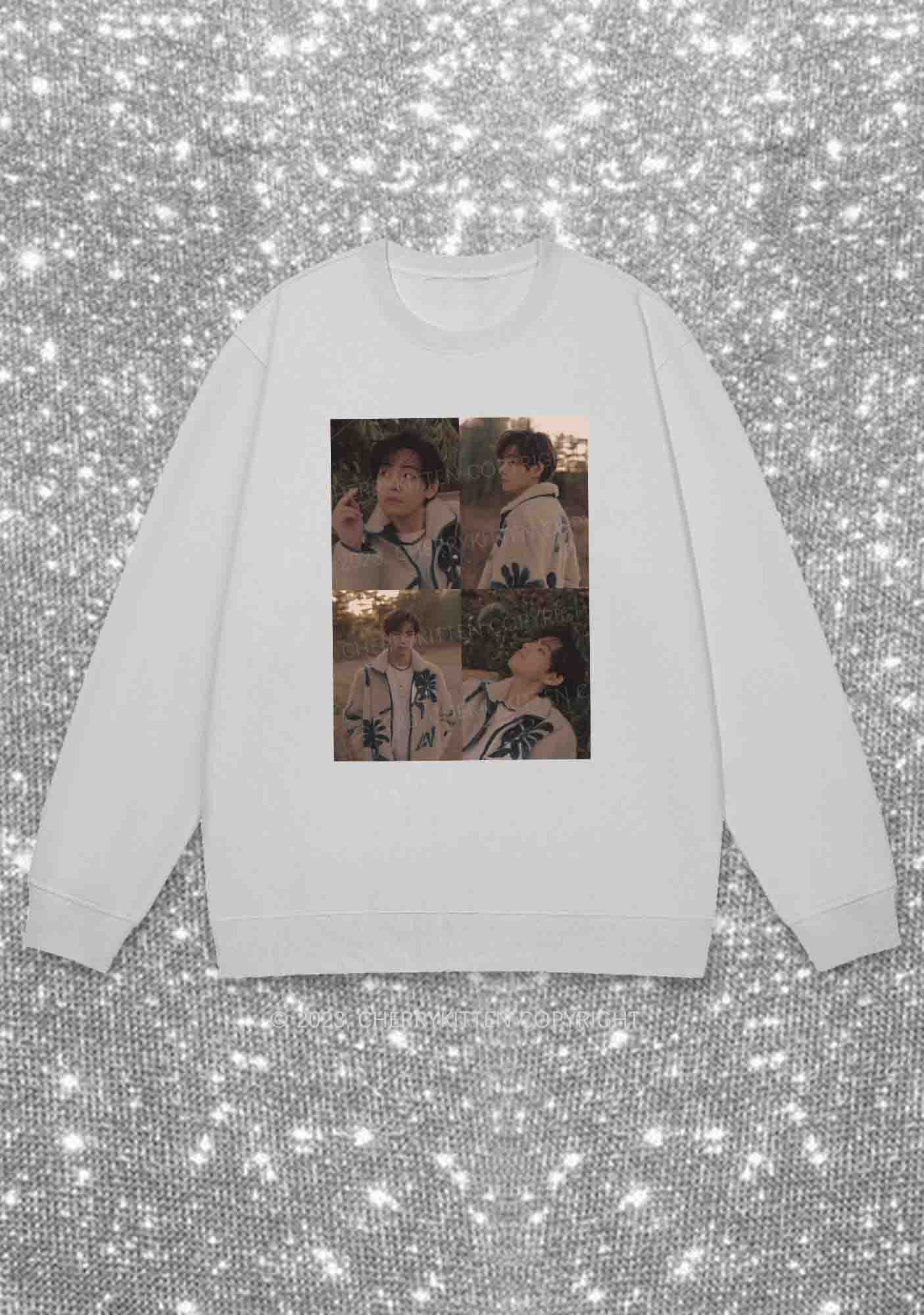 Bangtan Kim Taehyung Kpop Y2K Sweatshirt Cherrykitten