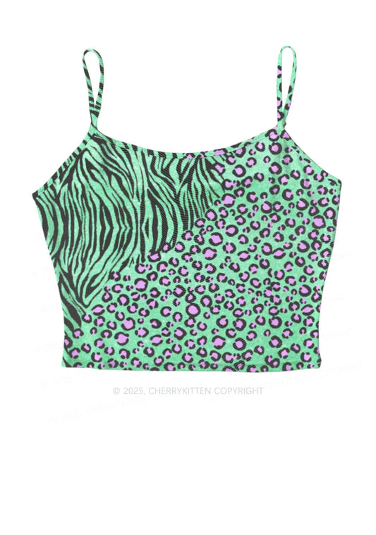 Mint Leopard Y2K Mesh Cami Tank Cherrykitten
