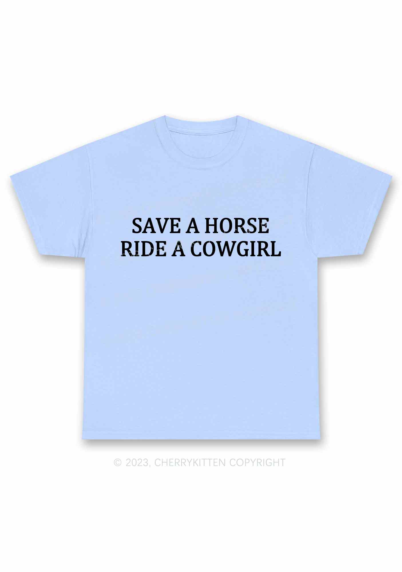 Save A Horse Ride A Cowgirl Y2K Chunky Shirt Cherrykitten