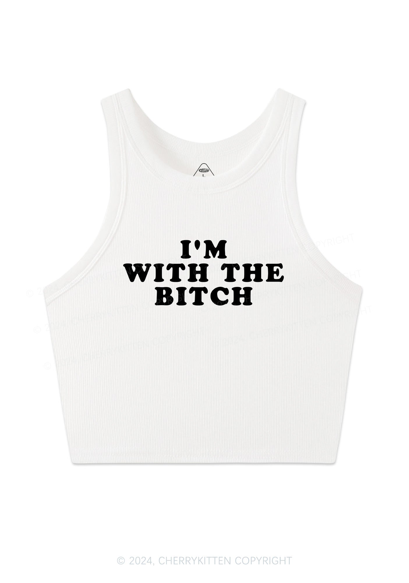 I Am With Bxxch Y2K Valentine's Day Crop Tank Top Cherrykitten