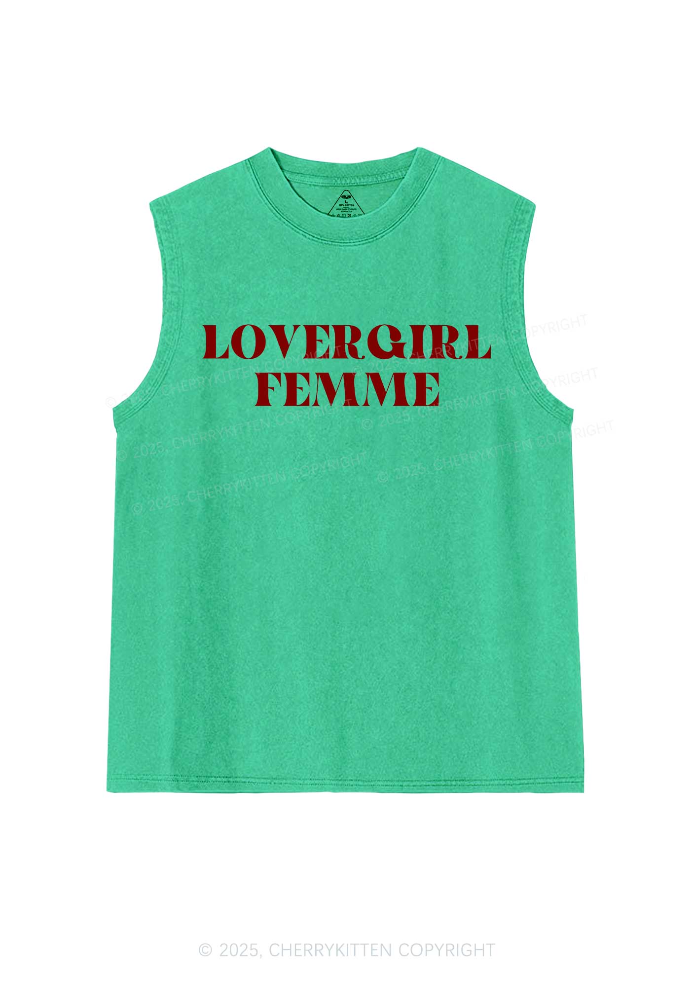 Lovergirl Femme Pride Y2K Washed Muscle Tank Cherrykitten