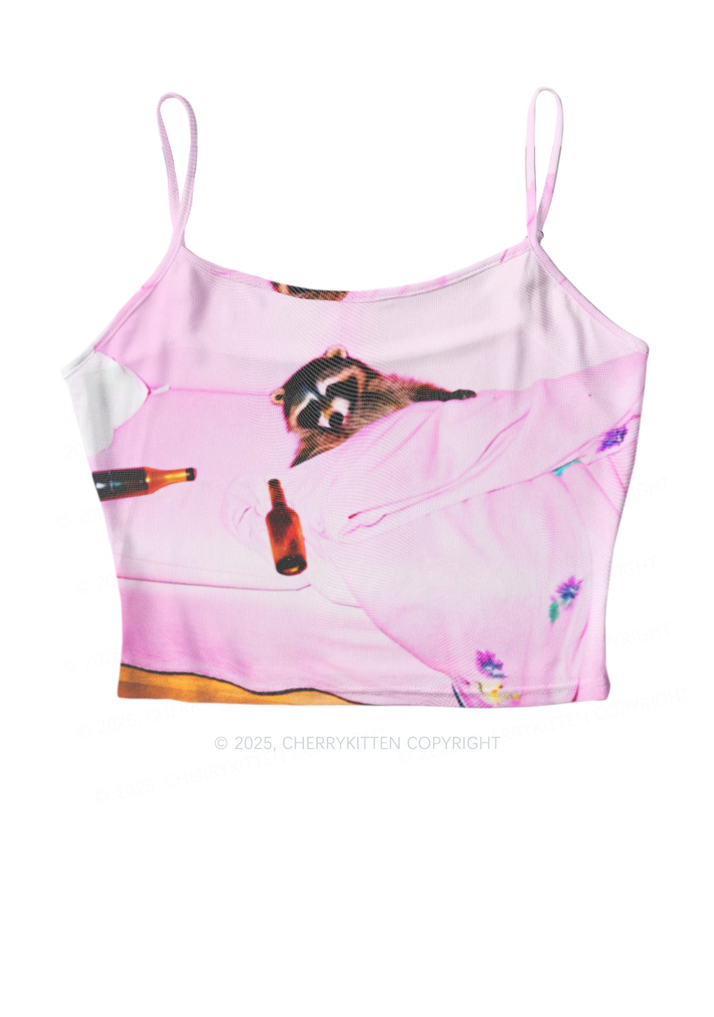 Pink Couch Raccoon Y2K Mesh Cami Tank Cherrykitten