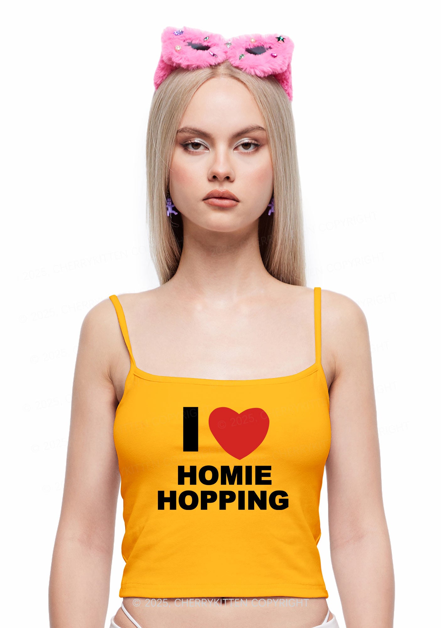 I Love Homie Hopping Y2K Spaghetti Strap Cami Cherrykitten
