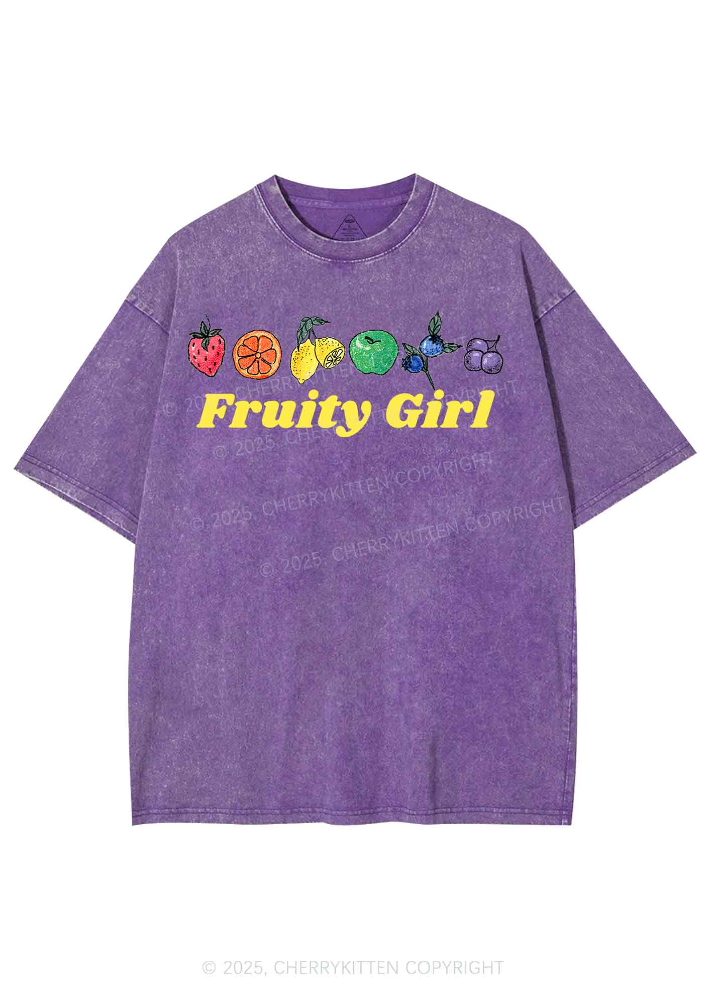 Fruity Girl Y2K Shirts Washed Tee Cherrykitten