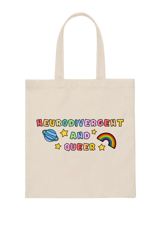 Neurodivergent And Queer Canvas Tote Bag