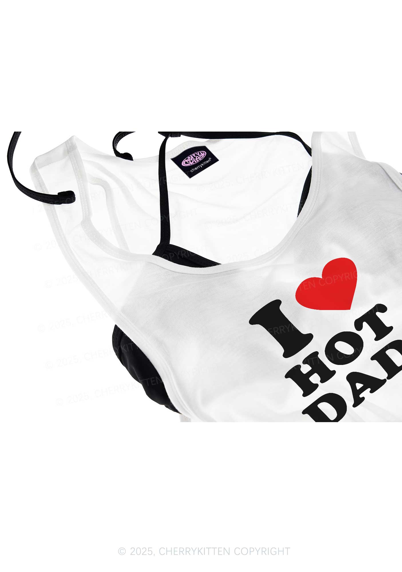 I Love Hot Dads Y2K Sheer Boyfriend Tank Cherrykitten
