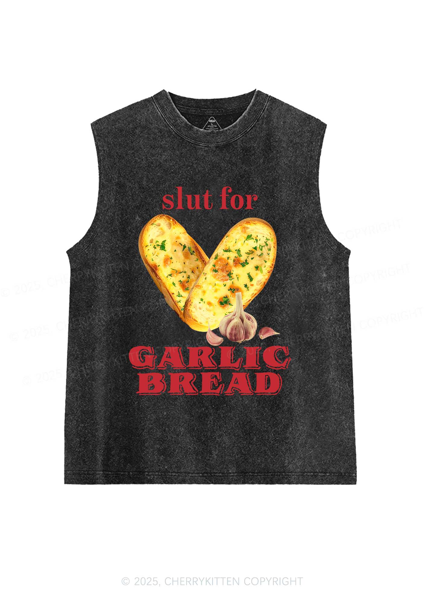 Slxt For Garlic Bread Y2K Washed Muscle Tank Cherrykitten