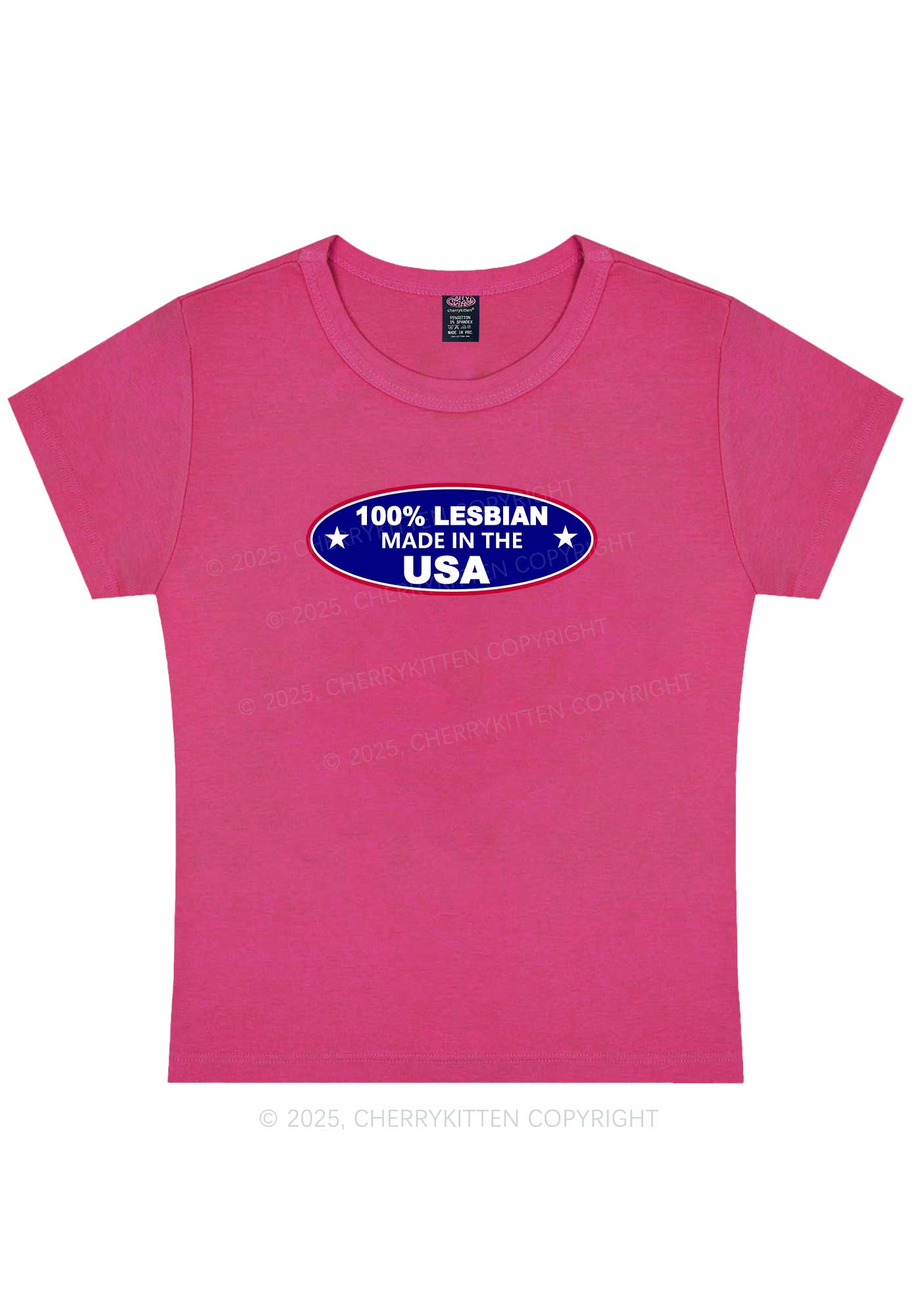 Lesbian Made In USA Y2K Baby Tee Cherrykitten