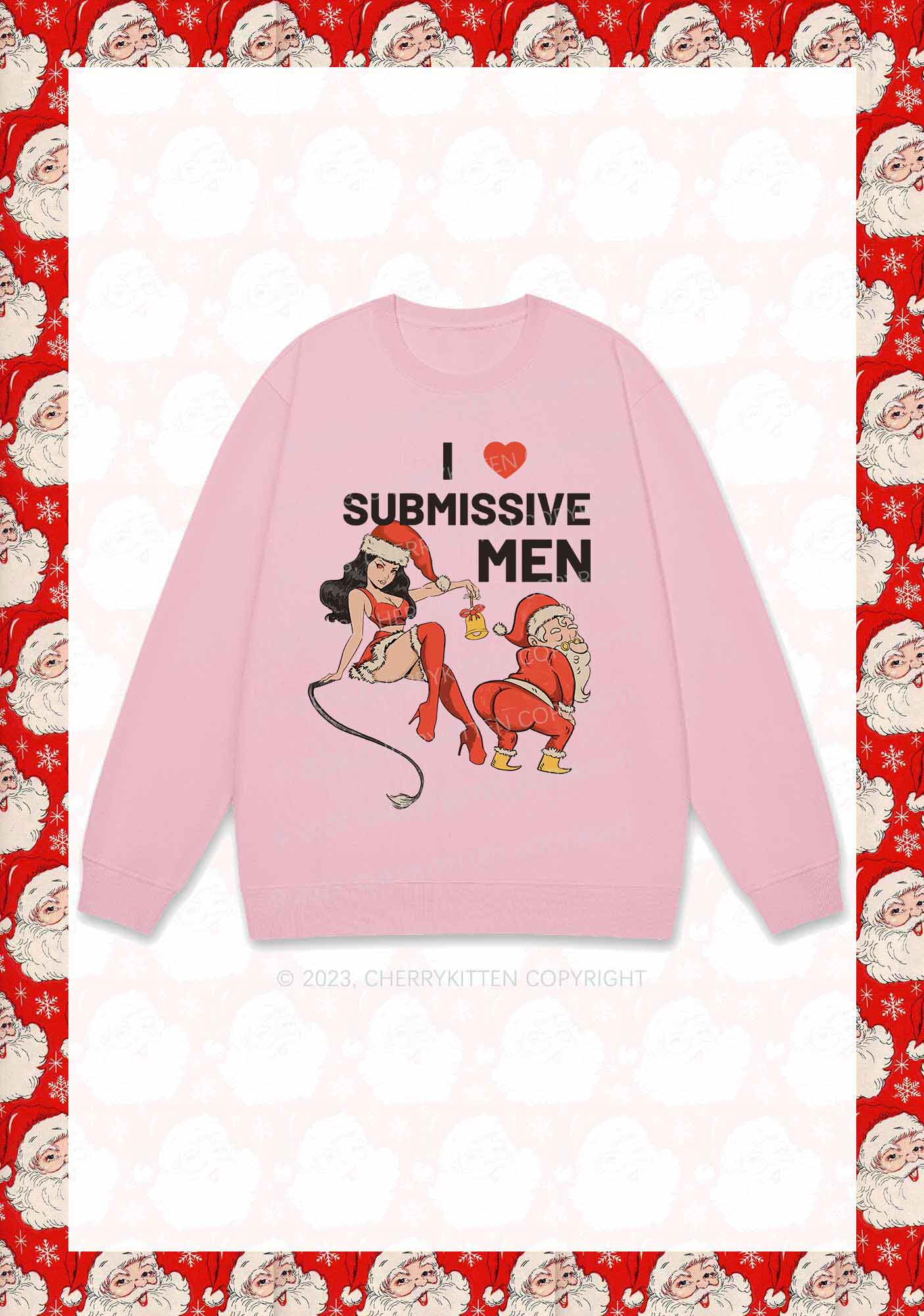 I Love S Men Christmas Y2K Sweatshirt Cherrykitten
