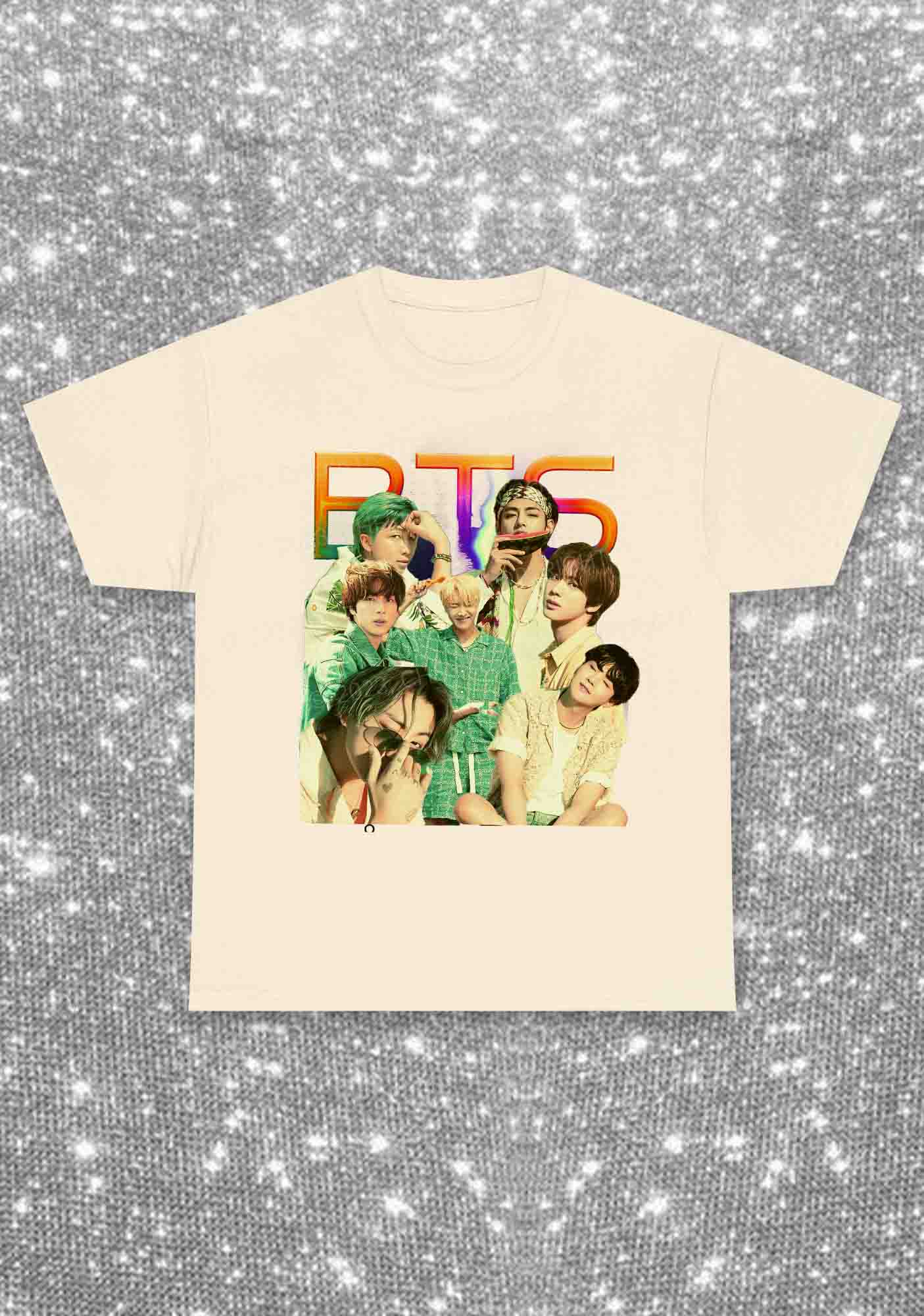 Rainbow Bangtan Kpop Y2K Chunky Shirt Cherrykitten