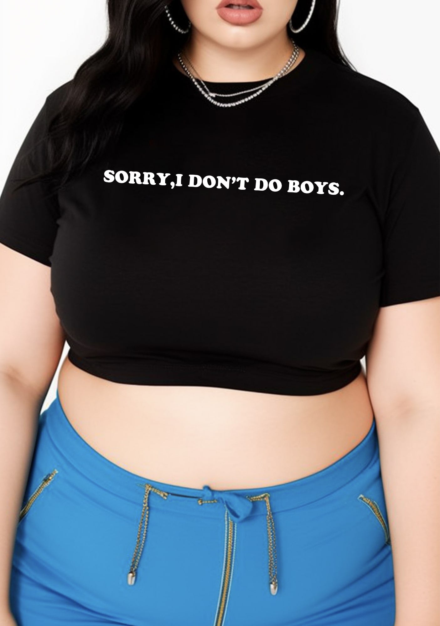 Curvy Sorry I Don't Do Boys Baby Tee