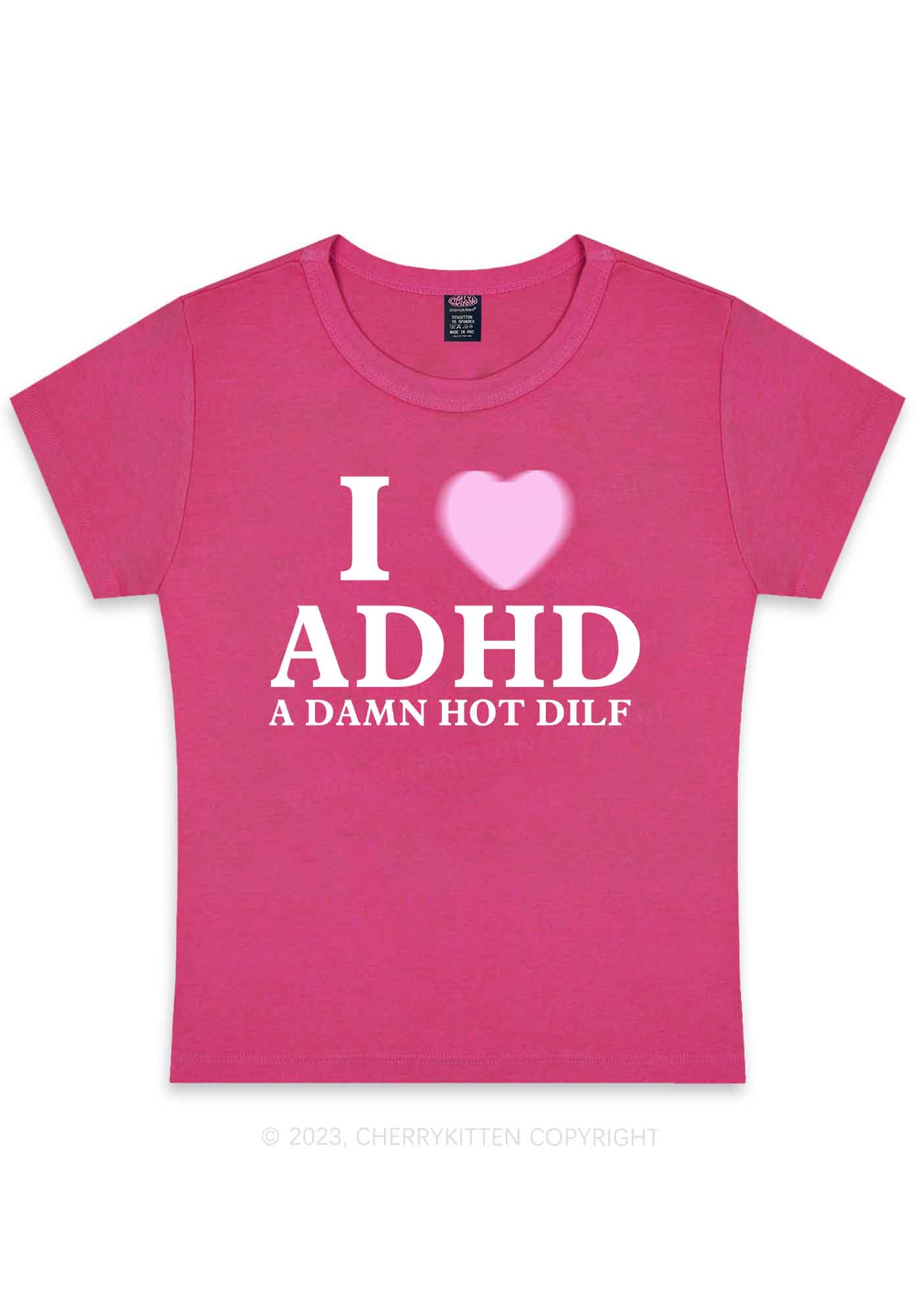 I Love ADHD Y2K Baby Tee Cherrykitten