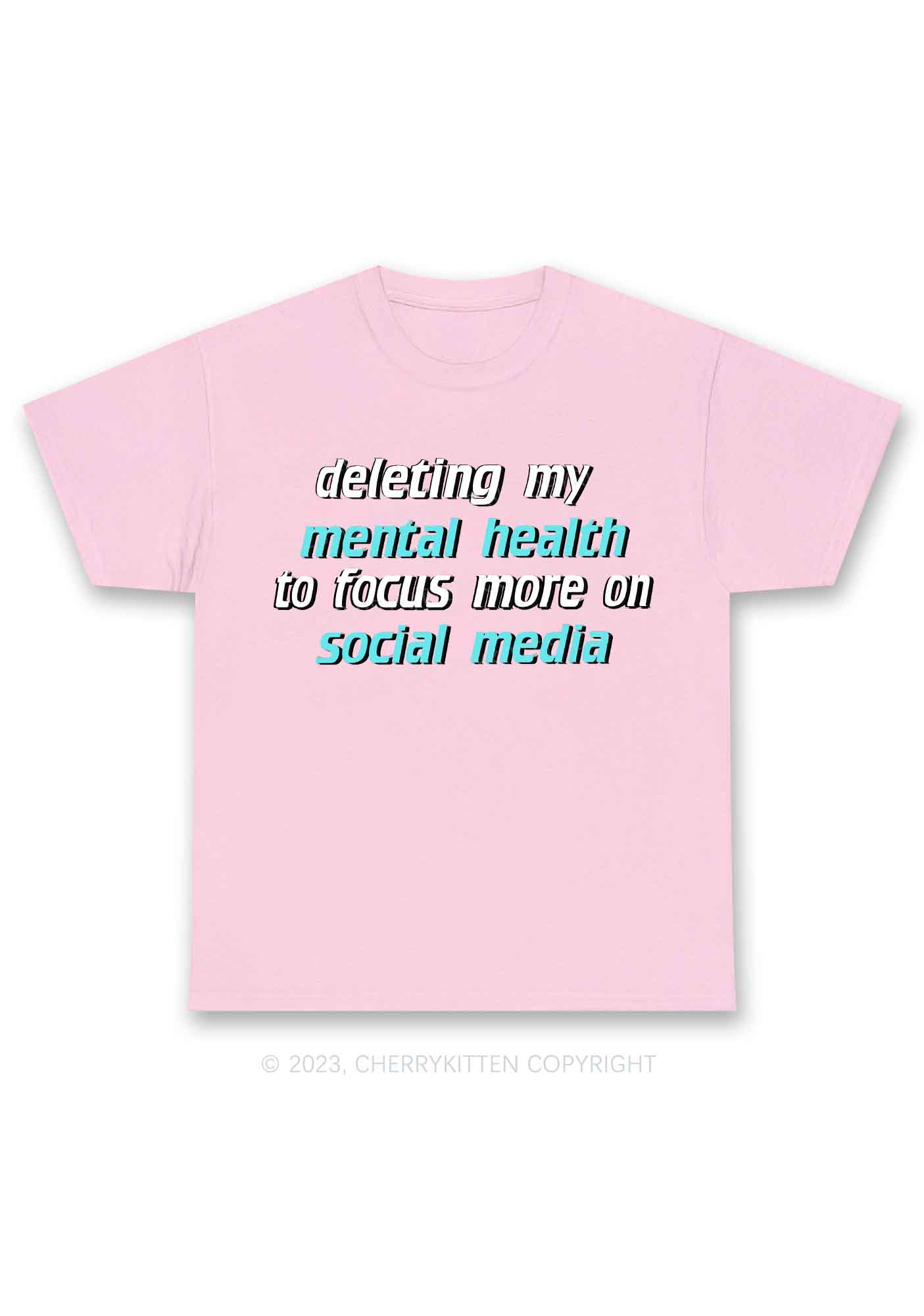 Deleting My Mental Health Y2K Chunky Shirt Cherrykitten