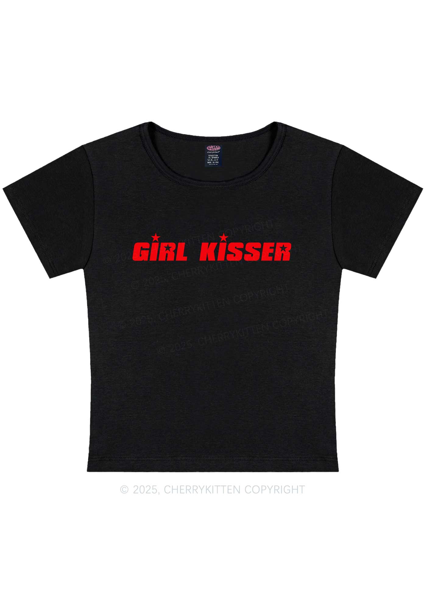 Girl Kisser Star Y2K Baby Tee Cherrykitten