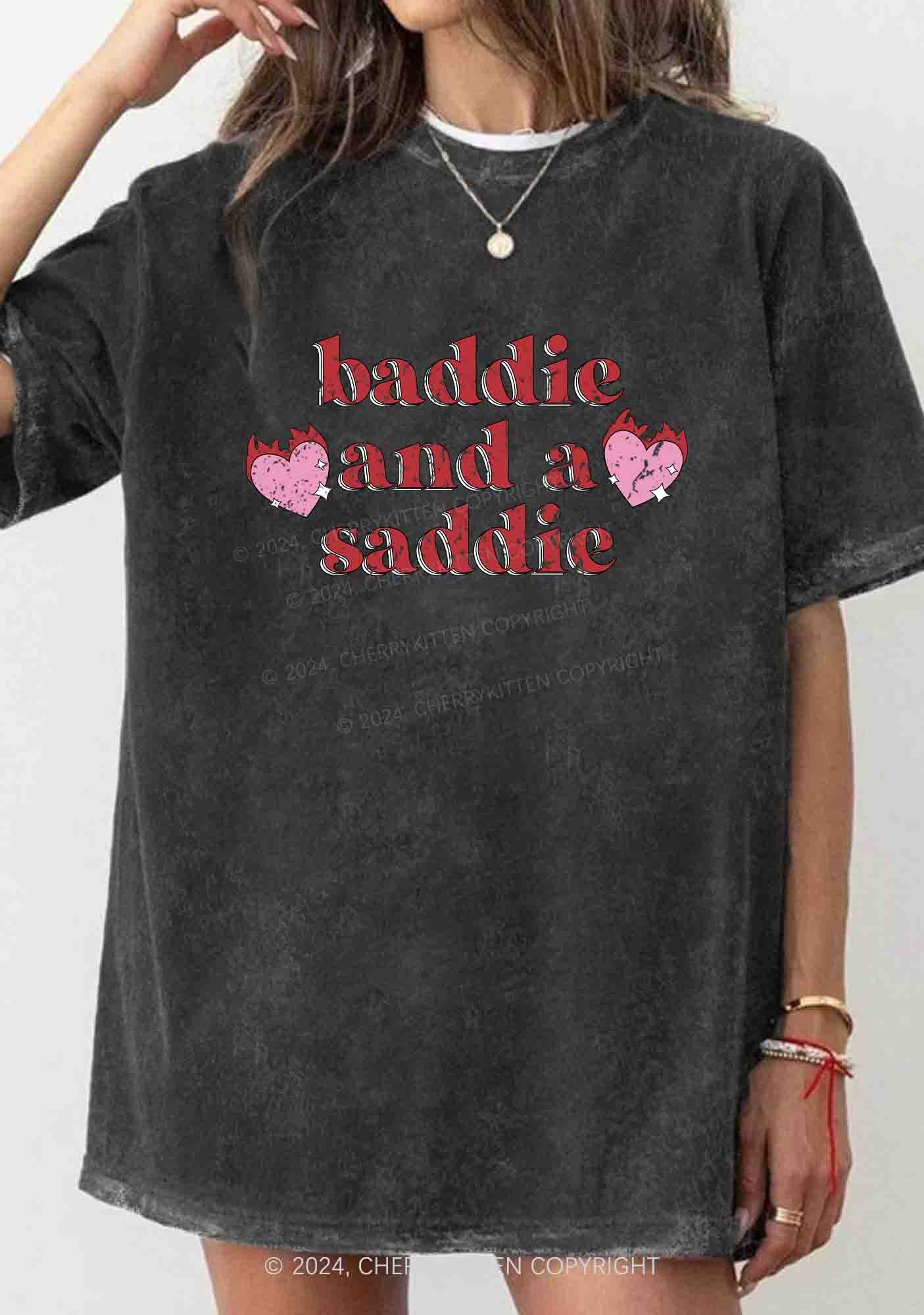 Baddie And A Saddie Y2K Washed Tee Cherrykitten