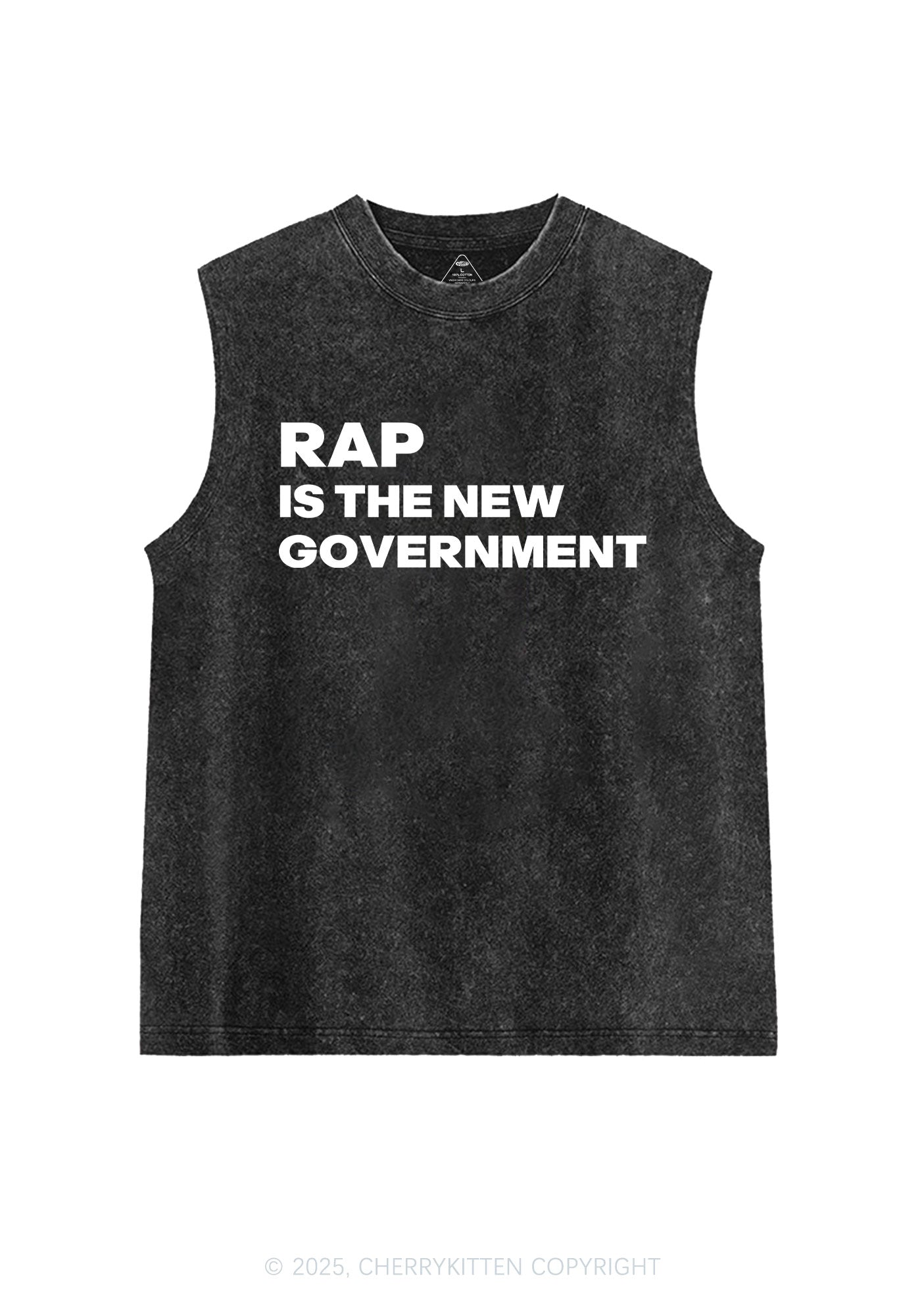 Rap Government Y2K Washed Muscle Tank Cherrykitten