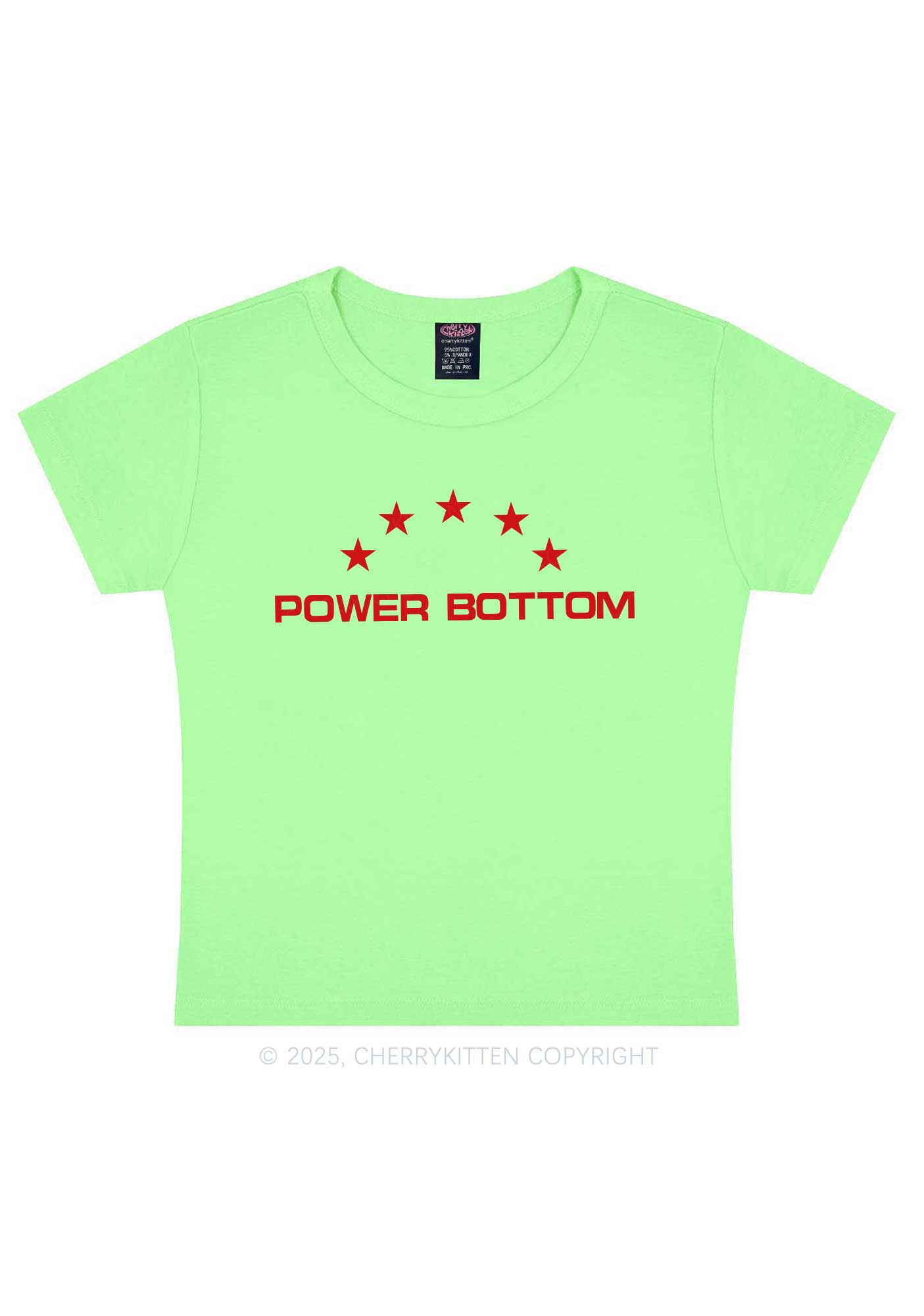 Power Bottom Pride Y2K Baby Tee Cherrykitten