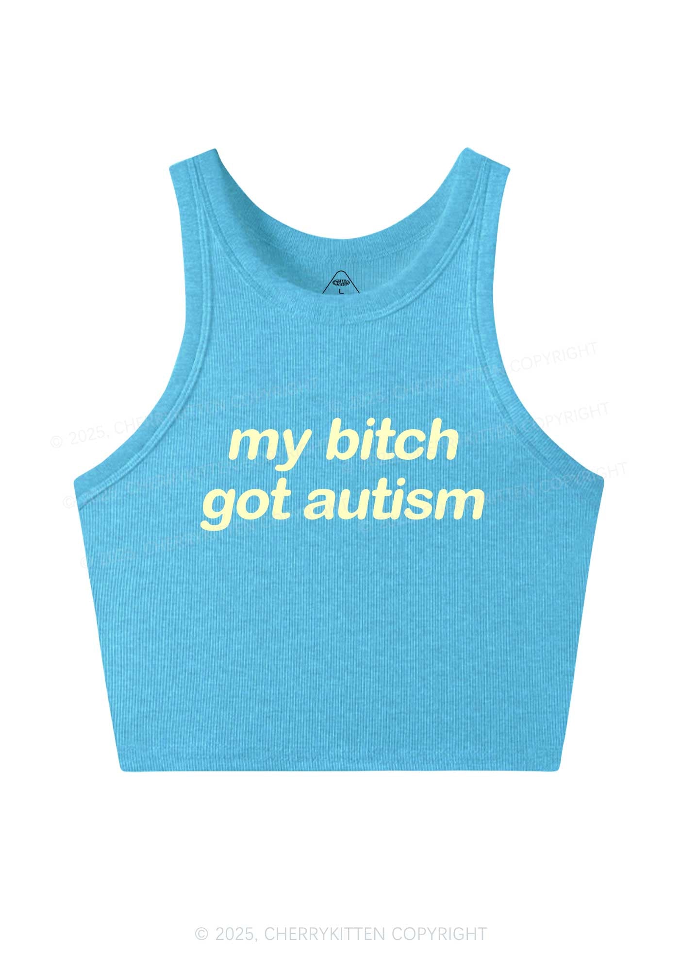 My Bxxch Got Autism Y2K Crop Tank Top Cherrykitten