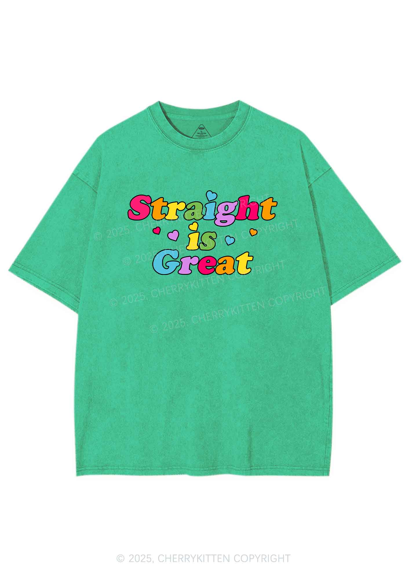 Straight Is Great Pride Y2K Shirts Washed Tee Cherrykitten