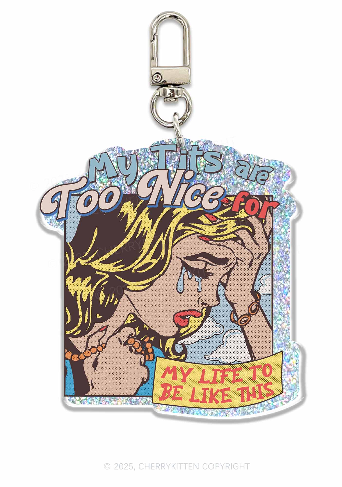 My Txts Too Nice 1Pc Y2K Glitter Keychain Cherrykitten