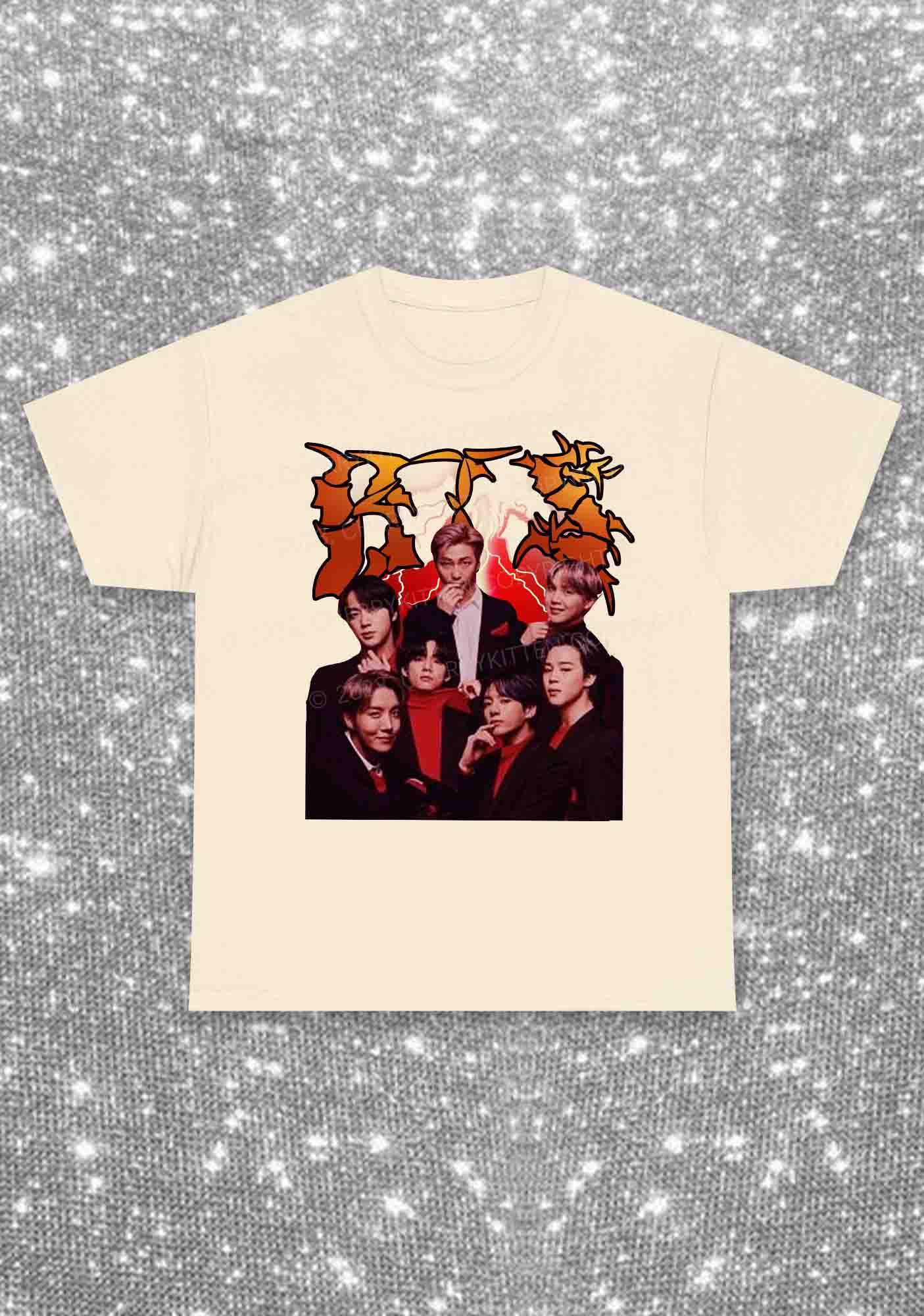 Bangtan Reacciones Kpop Y2K Chunky Shirt Cherrykitten