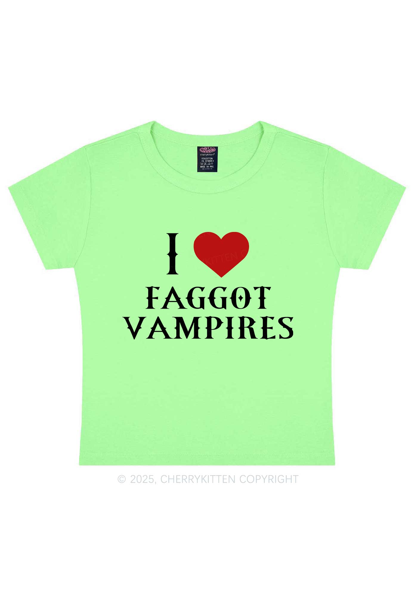 I Love Faggot Vampires Pride Y2K Baby Tee Cherrykitten