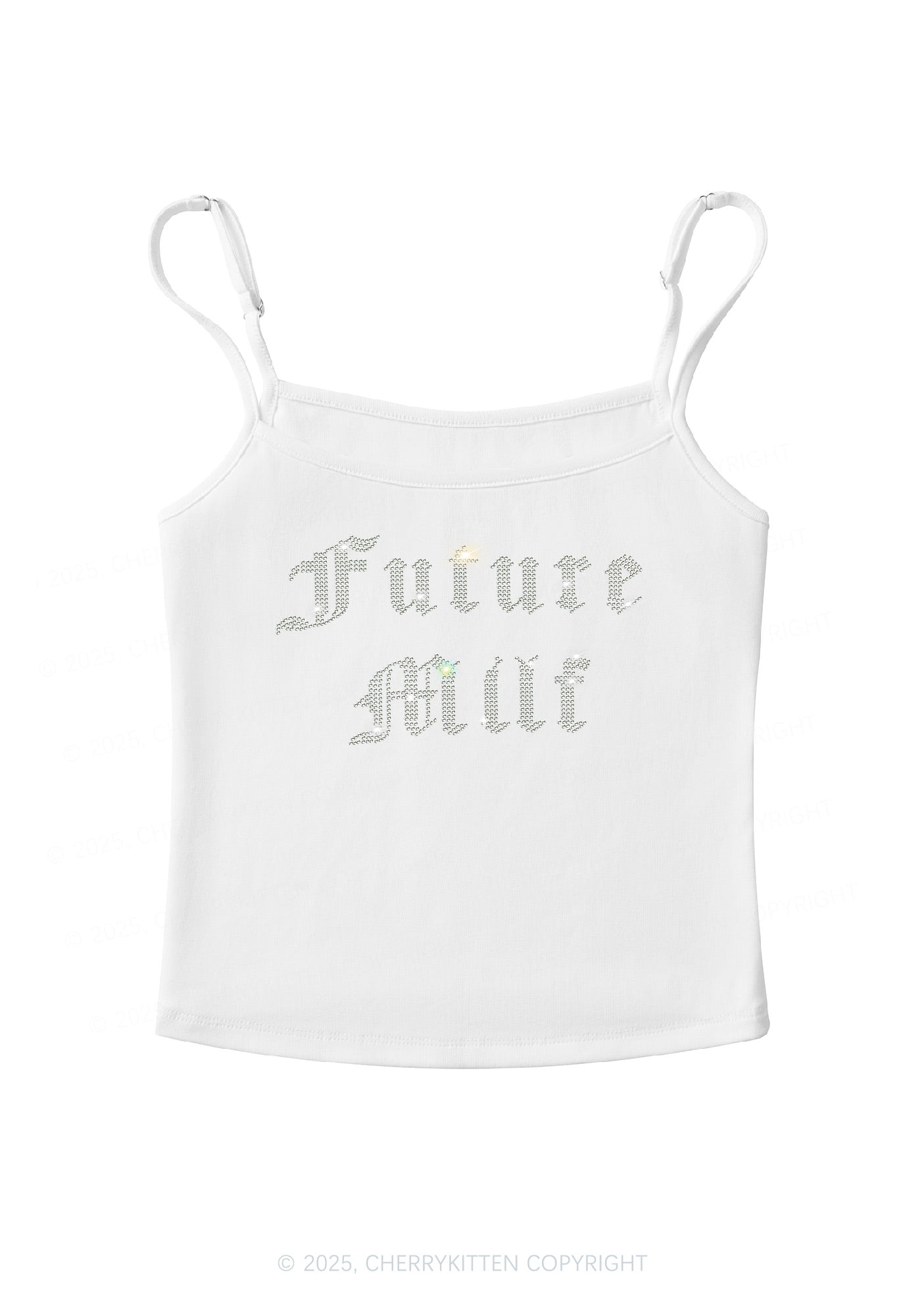 Rhinestone Future Mxxf Y2K Spaghetti Strap Cami Cherrykitten