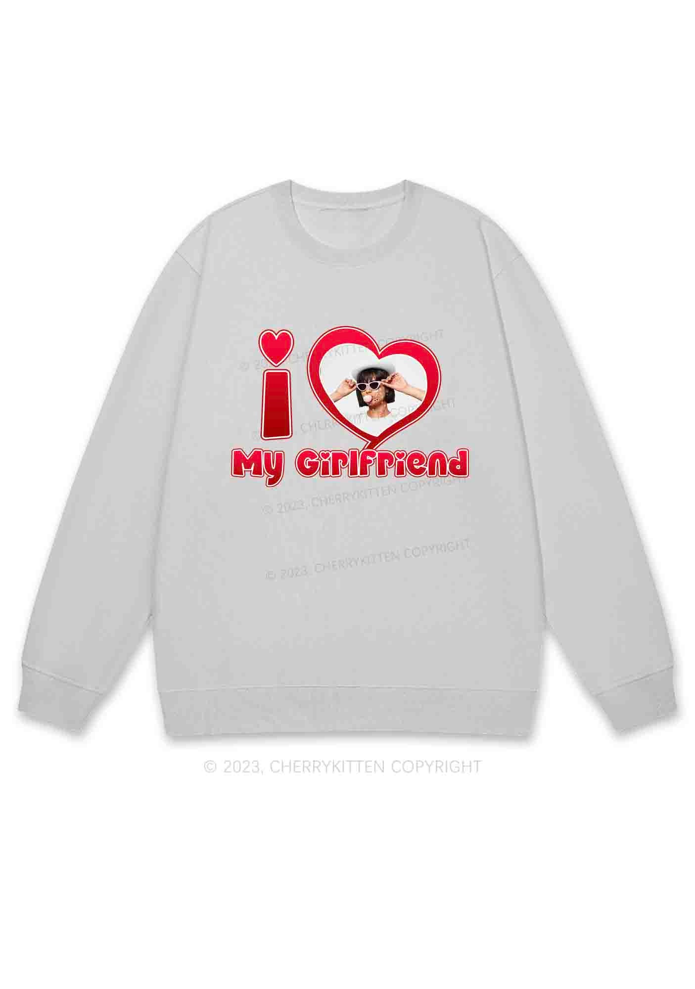 Custom BF&GF Photo Red Heart Y2K Sweatshirt Cherrykitten