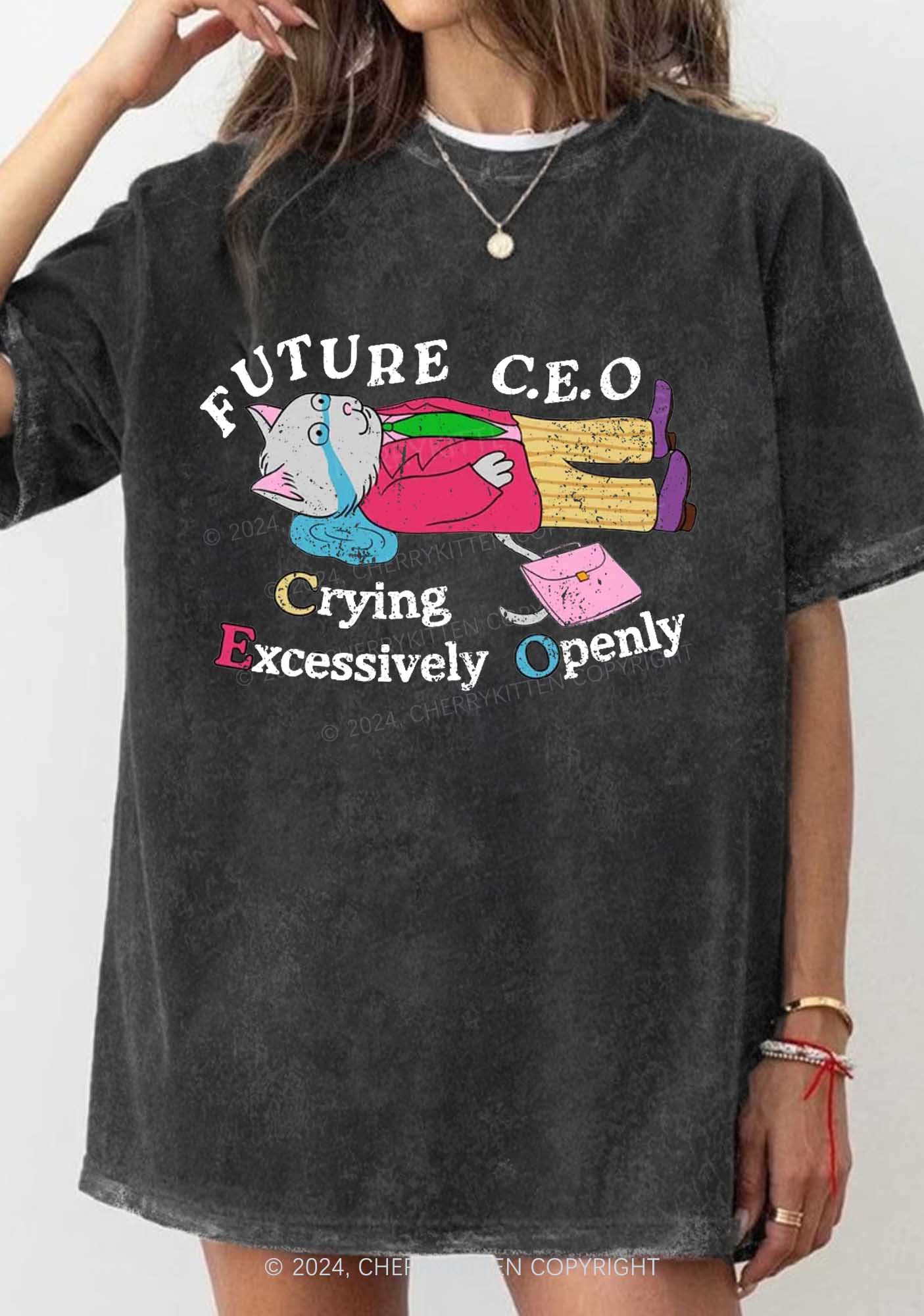 Future CEO Y2K Washed Tee Cherrykitten