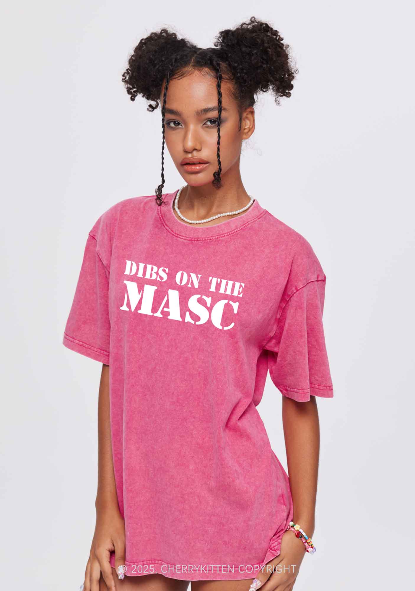 Dibs On The Masc Pride Y2K Shirts Washed Tee Cherrykitten