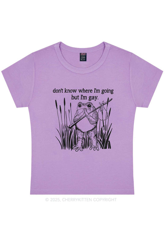 But I Am Gay Frog Pride Y2K Baby Tee Cherrykitten