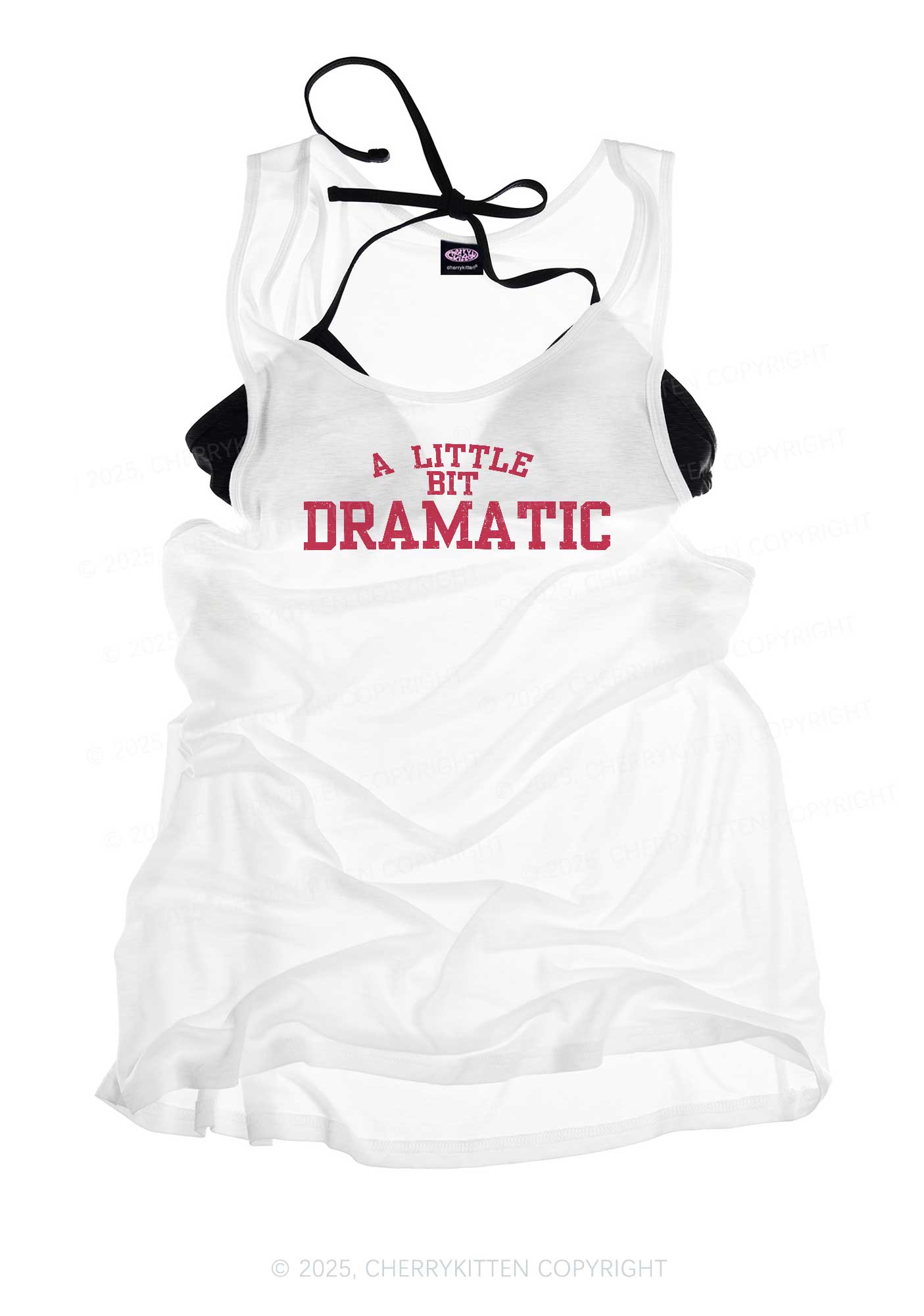 A Little Bit Dramatic Y2K Sheer Boyfriend Tank Cherrykitten