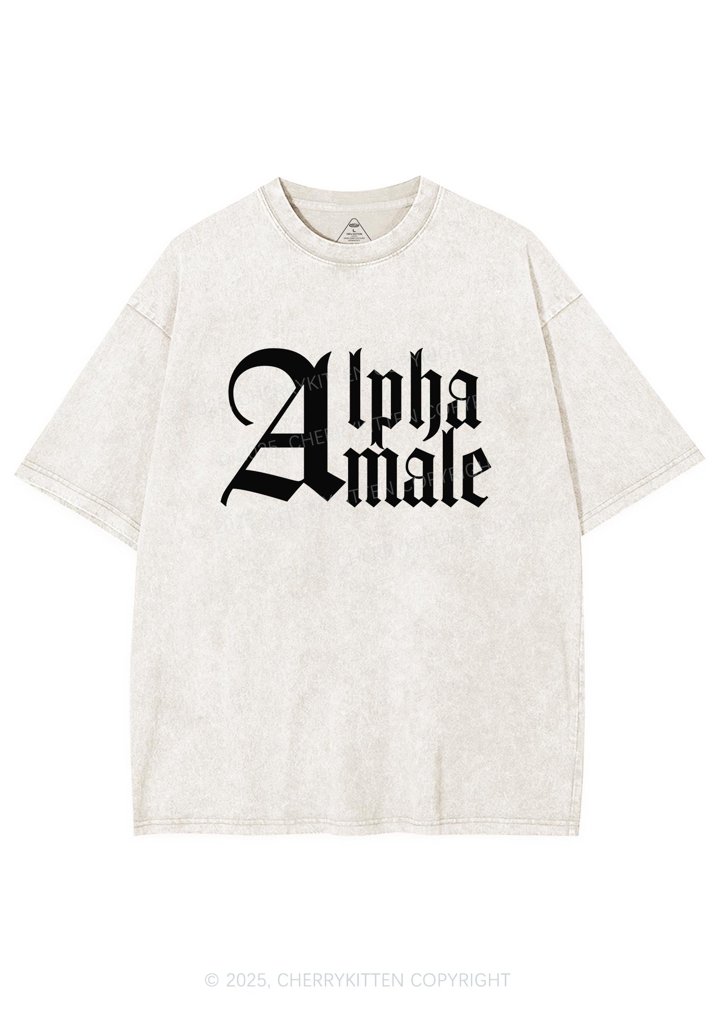 Custom Text Gothic Font Y2K Shirts Washed Tee Cherrykitten