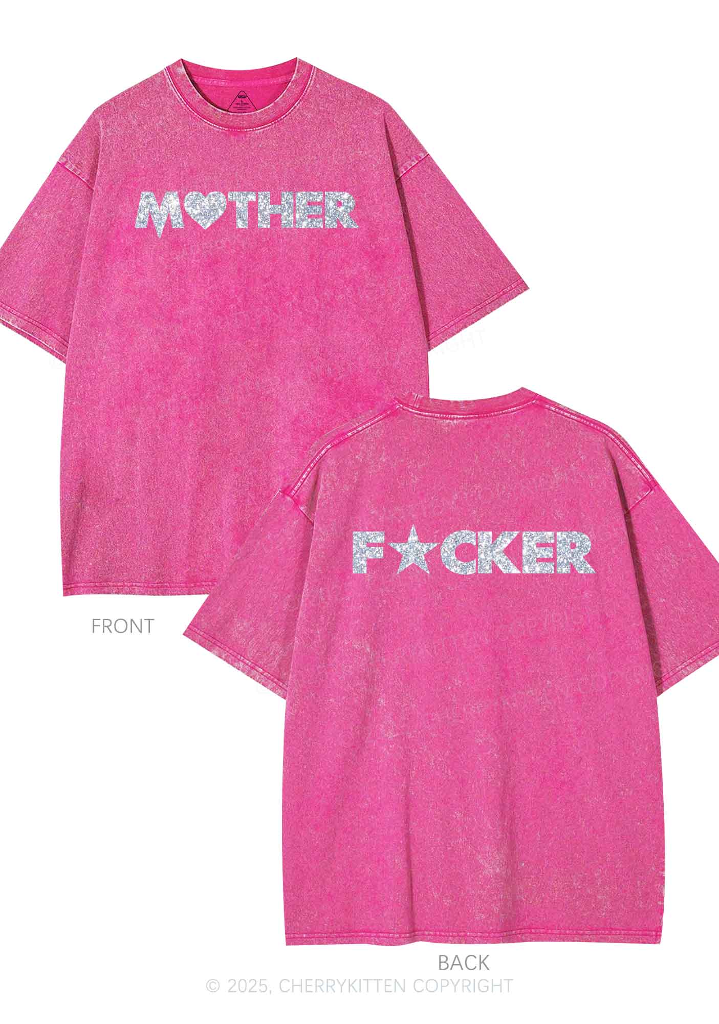 Glitter Motherfxcker Two Sides Y2K Shirts Washed Tee Cherrykitten