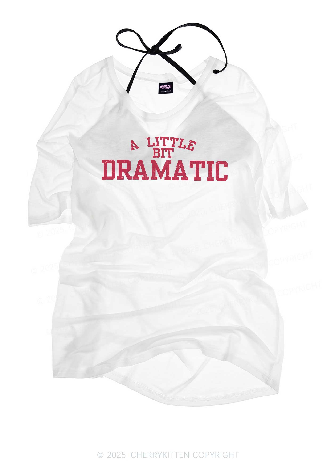 A Little Bit Dramatic Y2K Sheer Boyfriend Tee Cherrykitten