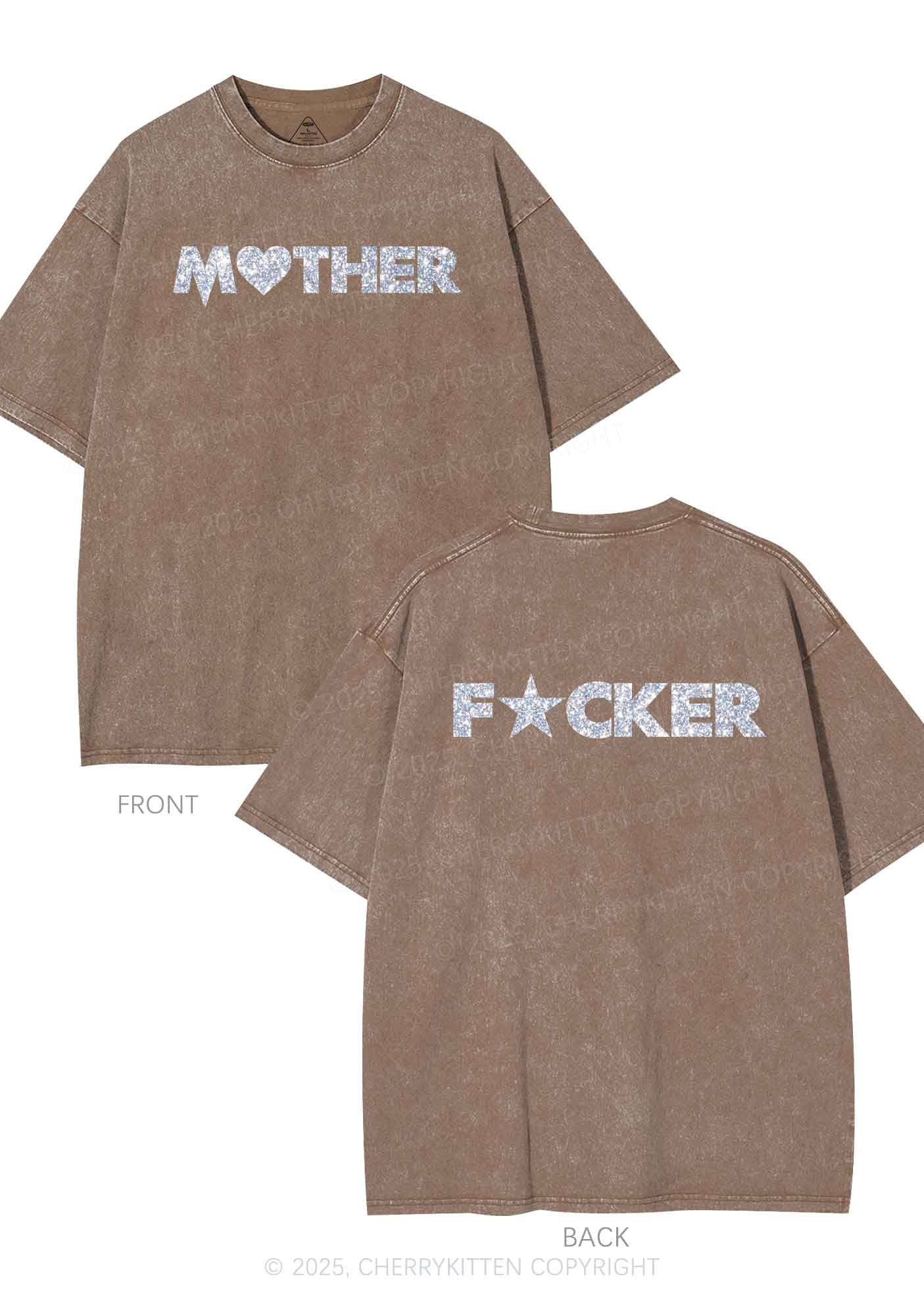 Glitter Motherfxcker Two Sides Y2K Shirts Washed Tee Cherrykitten
