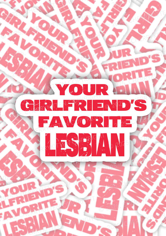 Your GF Favorite Lesbian Pride 1Pc Y2K Sticker Cherrykitten