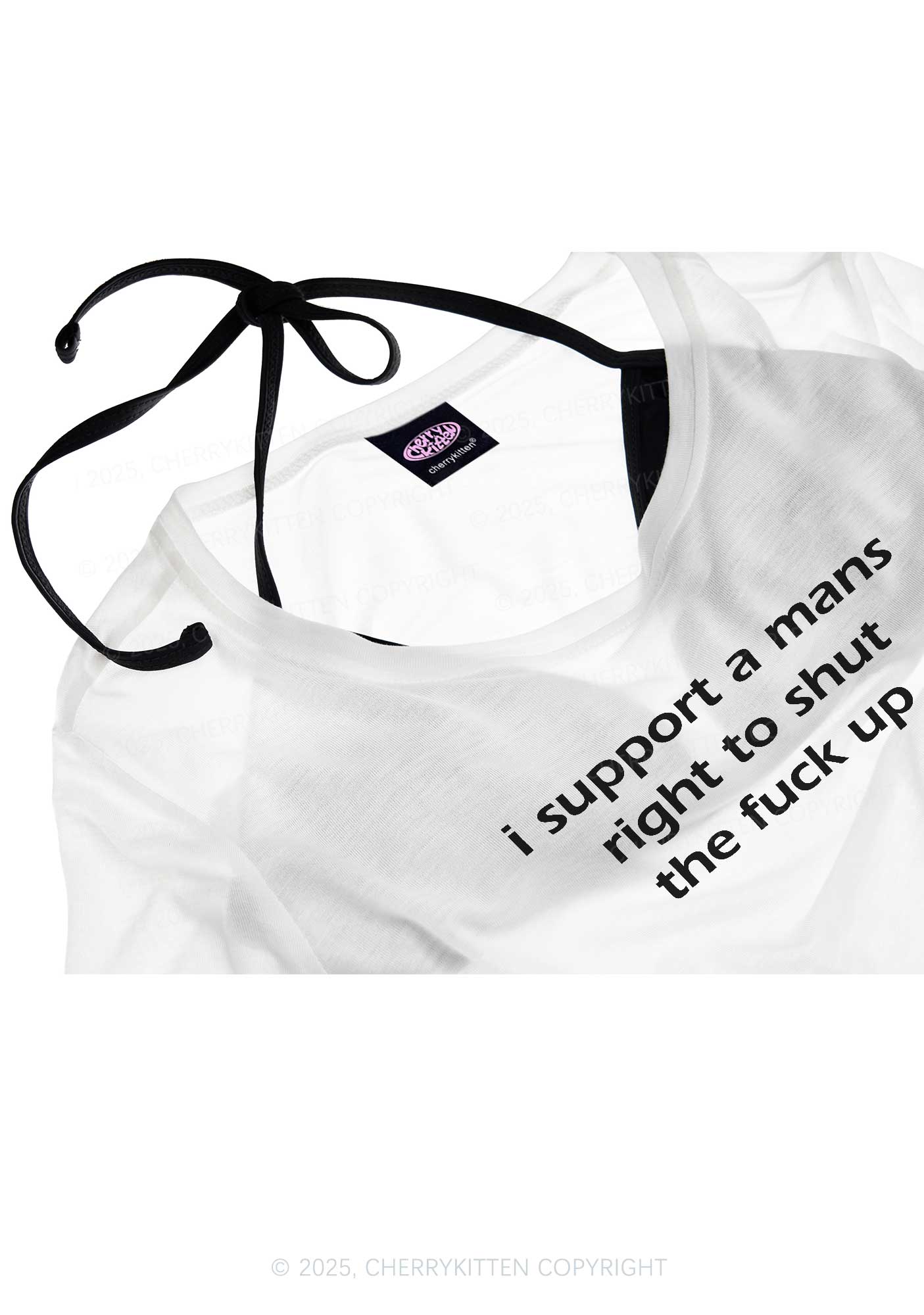 I Support A Mans Right Y2K Sheer Crop Tee Cherrykitten