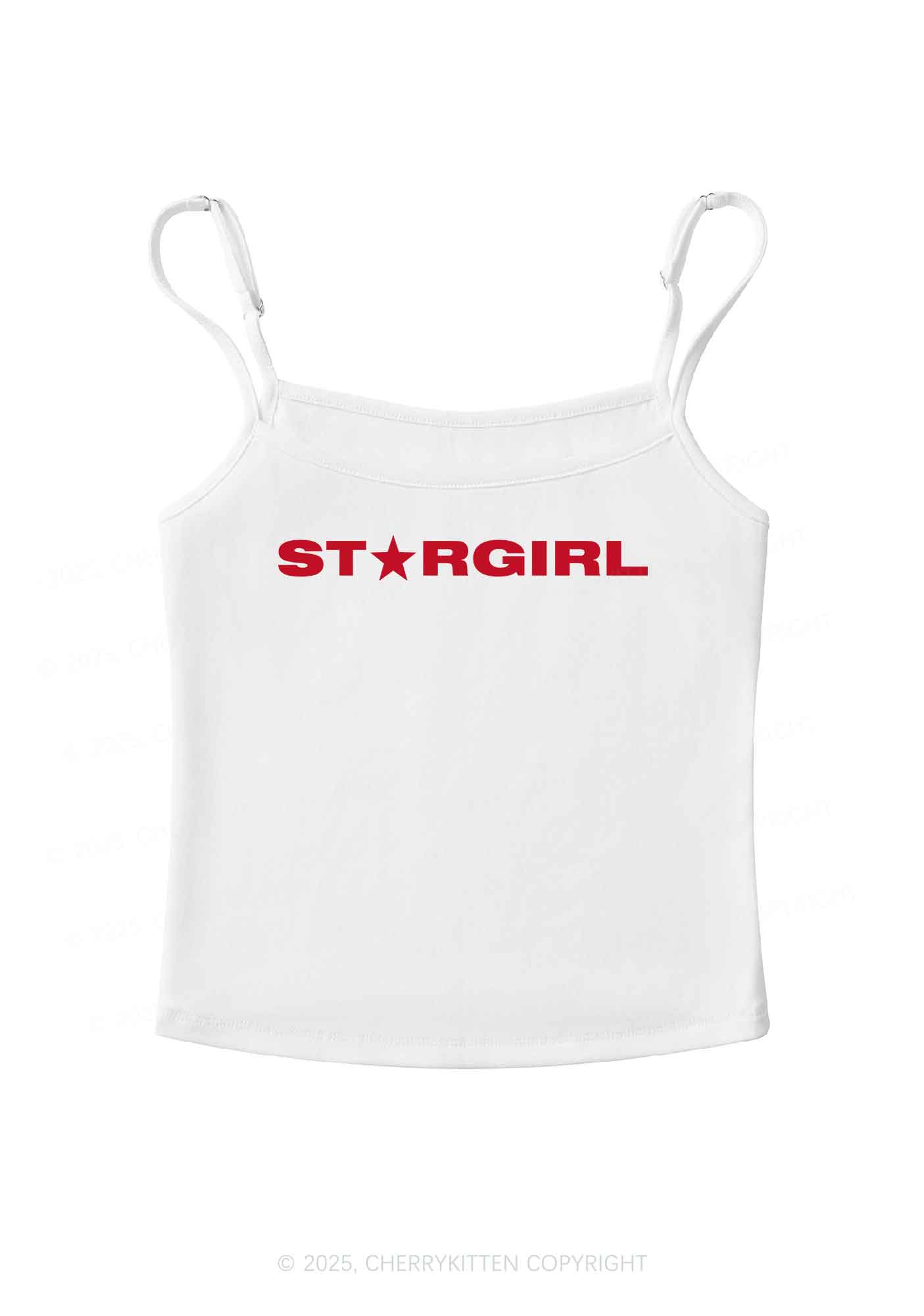 Red Stargirl Y2K Spaghetti Strap Cami Cherrykitten