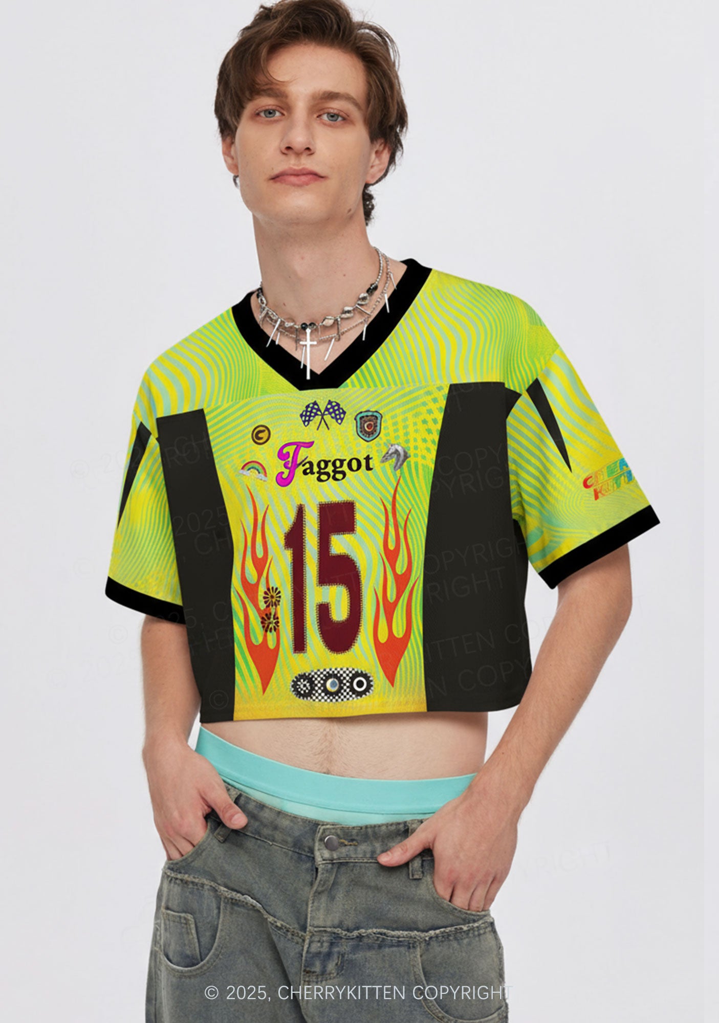 Custom Faggot Pride Y2K Crop Sport Jersey Shirts Cherrykitten