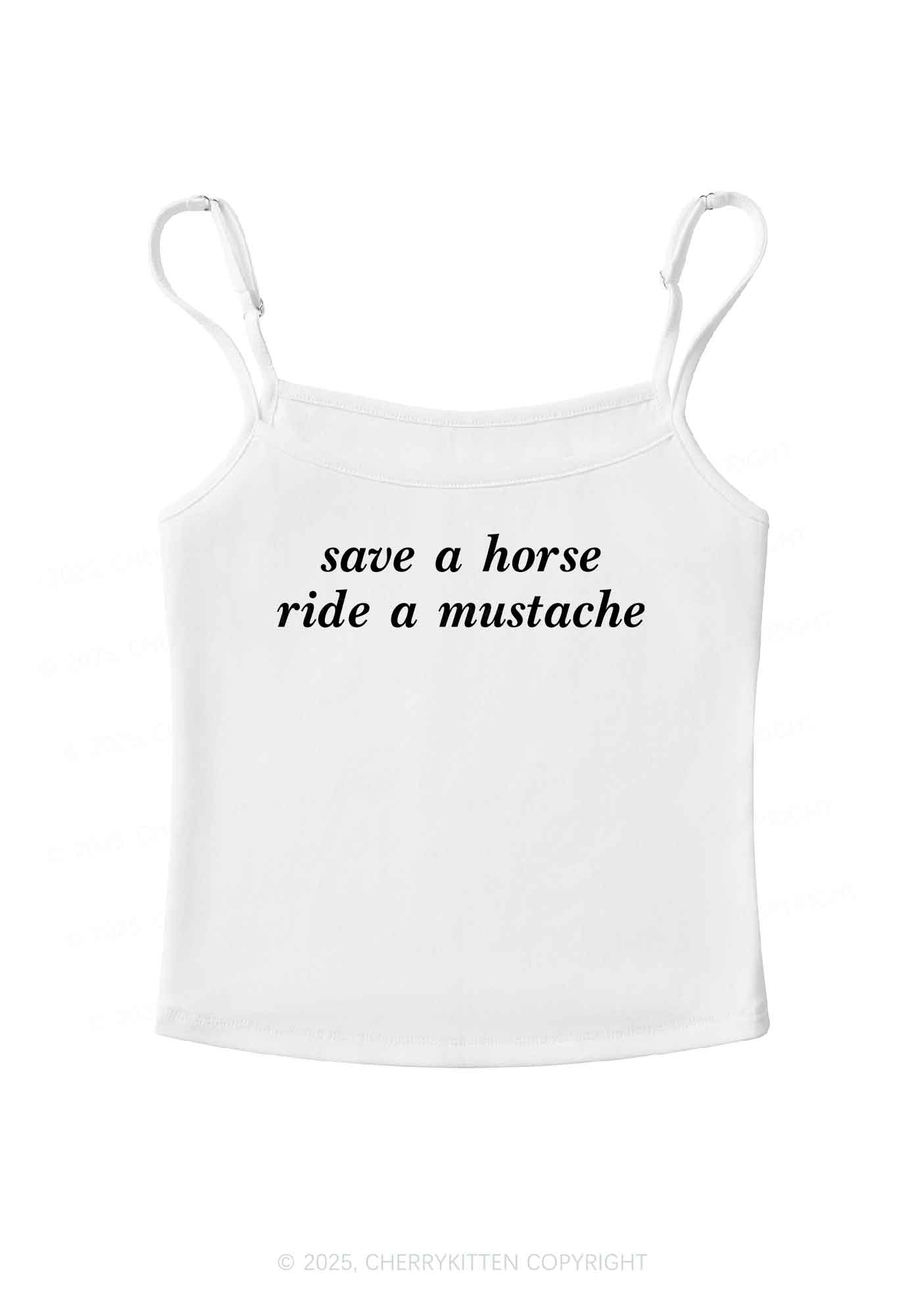 Ride A Mustache Y2K Spaghetti Strap Cami Cherrykitten