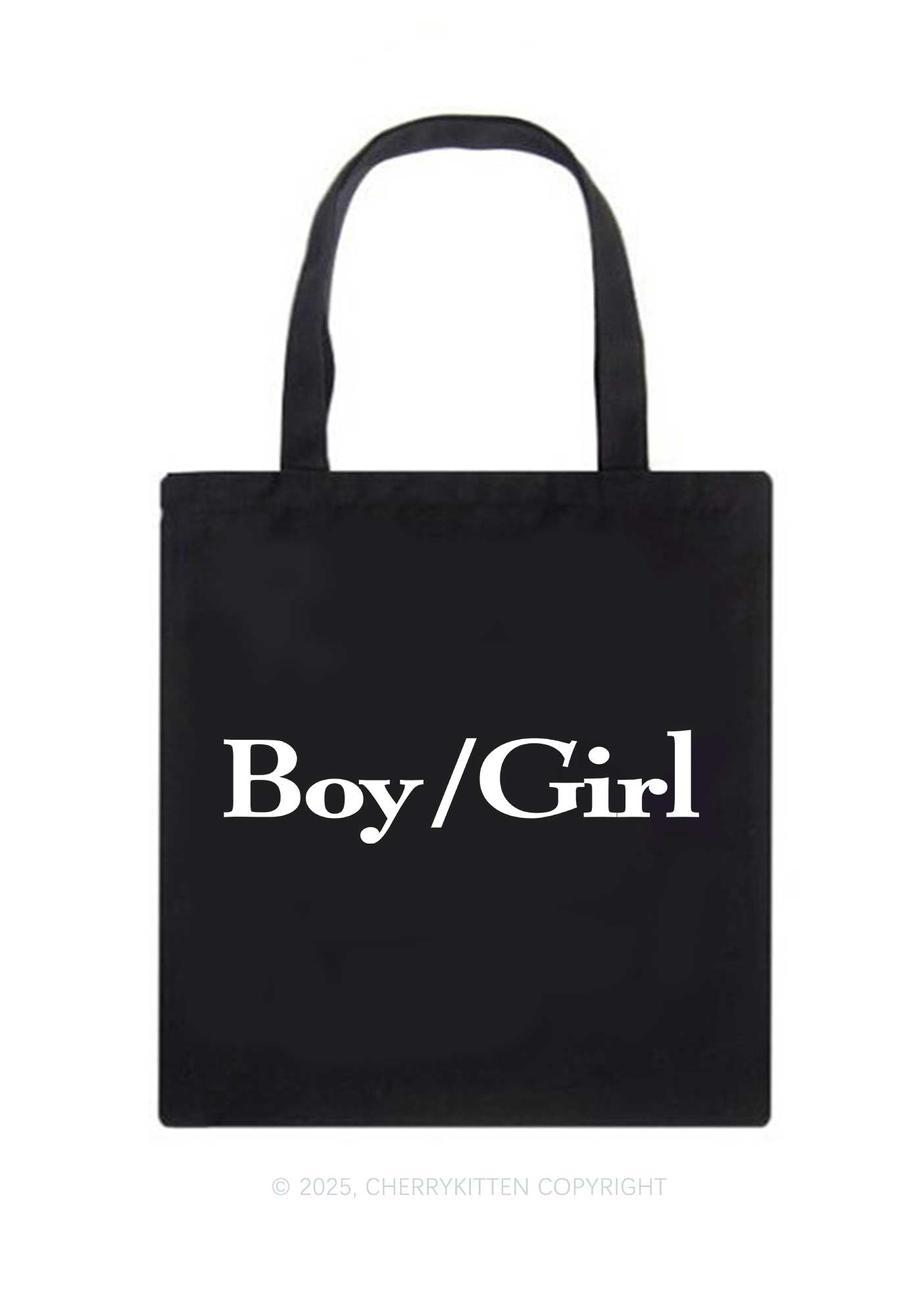 Boy Or Girl Pride Y2K Canvas Tote Bag Cherrykitten