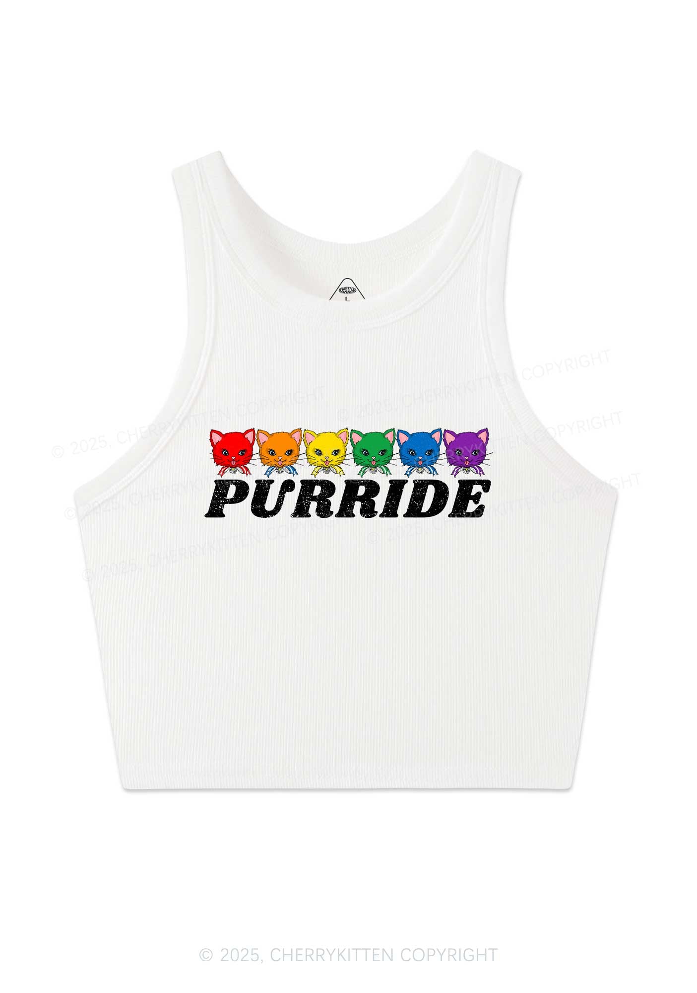 Purride Cat Pride Y2K Crop Tank Top Cherrykitten
