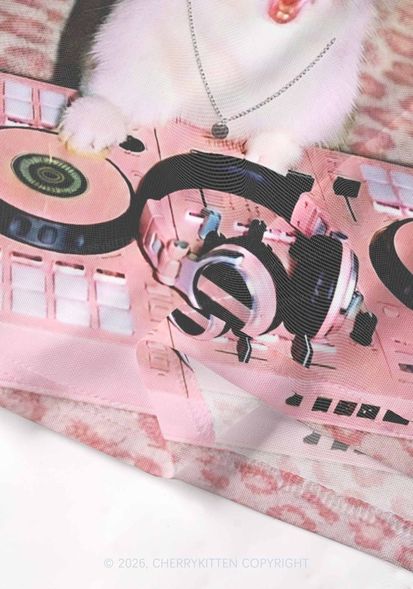 Dj Bunny Y2K Mesh Crop Top Cherrykitten