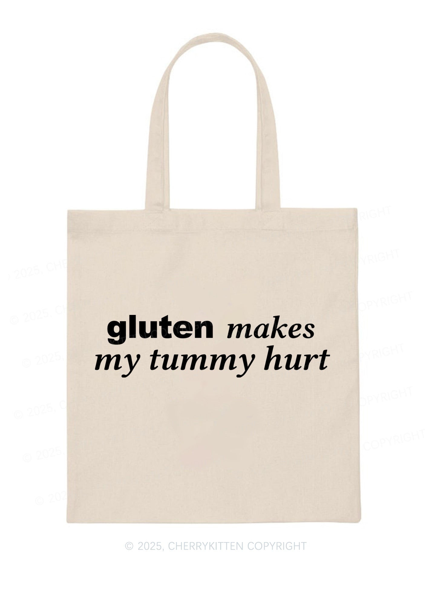 Gluten Makes Tummy Hurt Y2K Canvas Tote Bag Cherrykitten