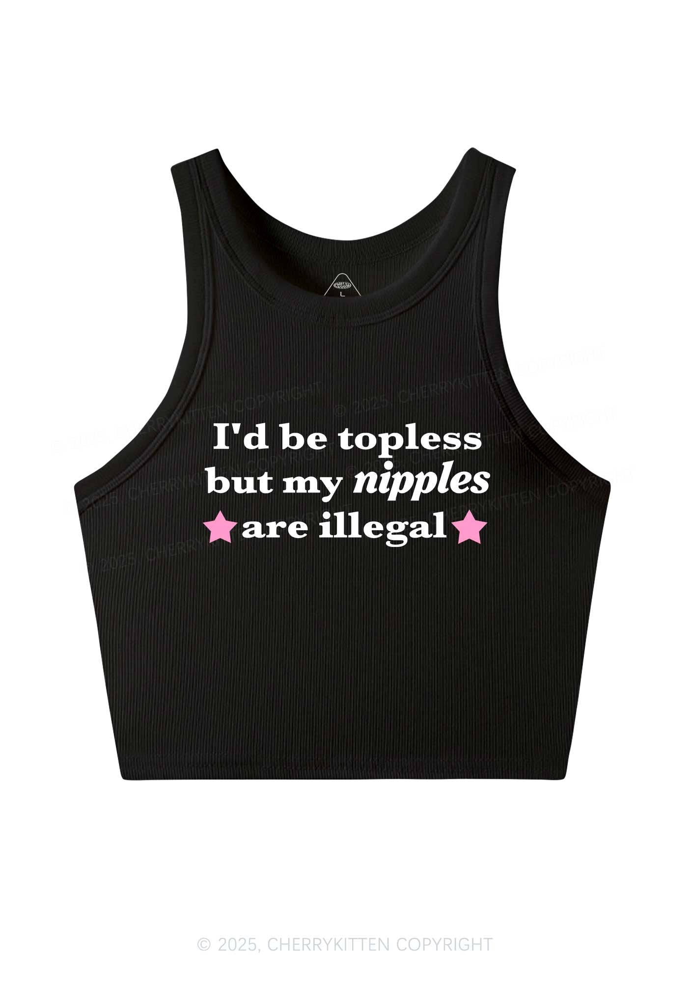 Nixxles Are Illegal Y2K Crop Tank Top Cherrykitten