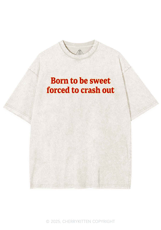 Born To Be Sweet Y2K Shirts Washed Tee Cherrykitten